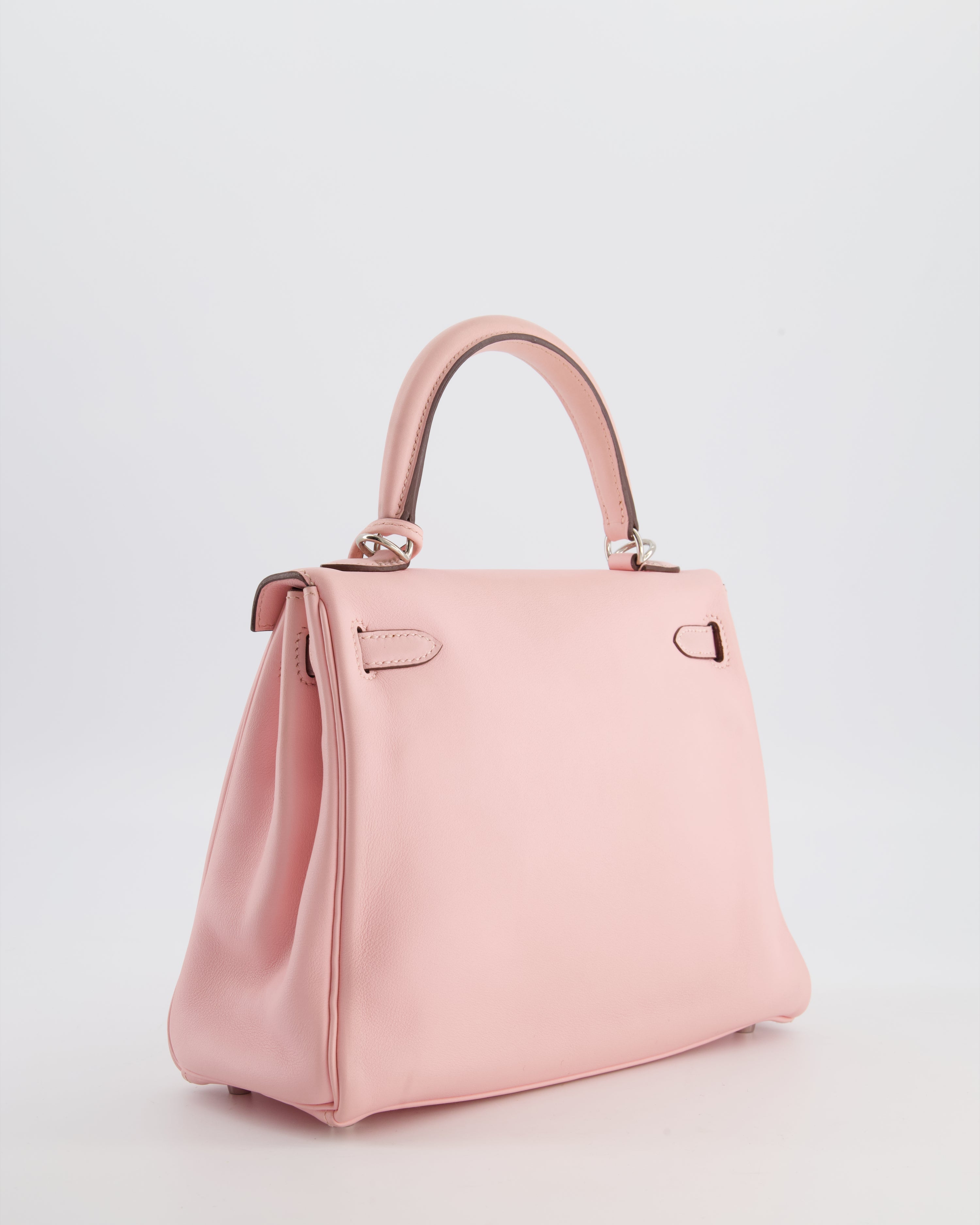 Hermès Kelly 25 Retourne Bag in Rose Sakura Swift Leather with Palladium Hardware