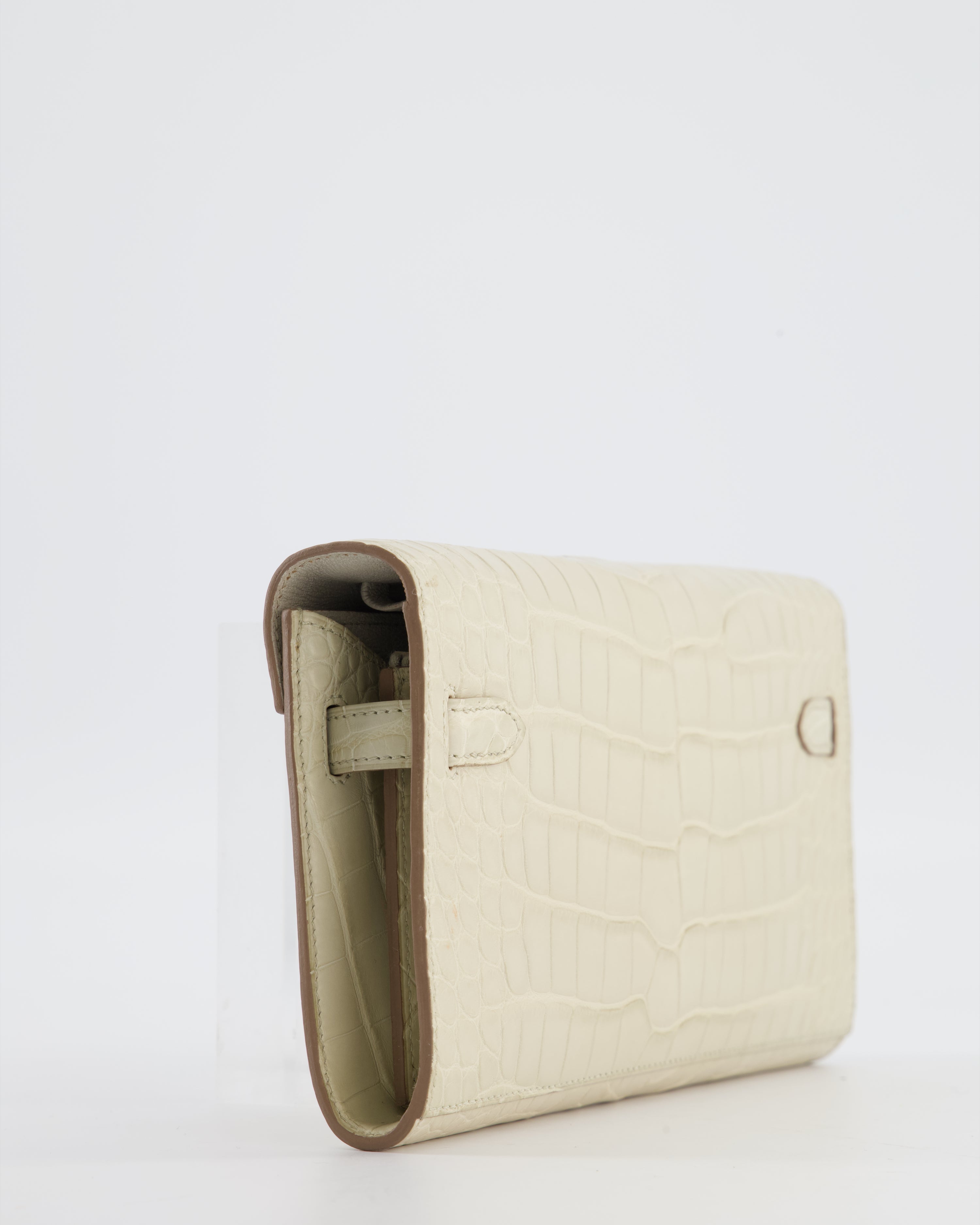 Hermès Kelly To Go Bag in Beton Alligator Mississippiensis Leather with Palladium Hardware