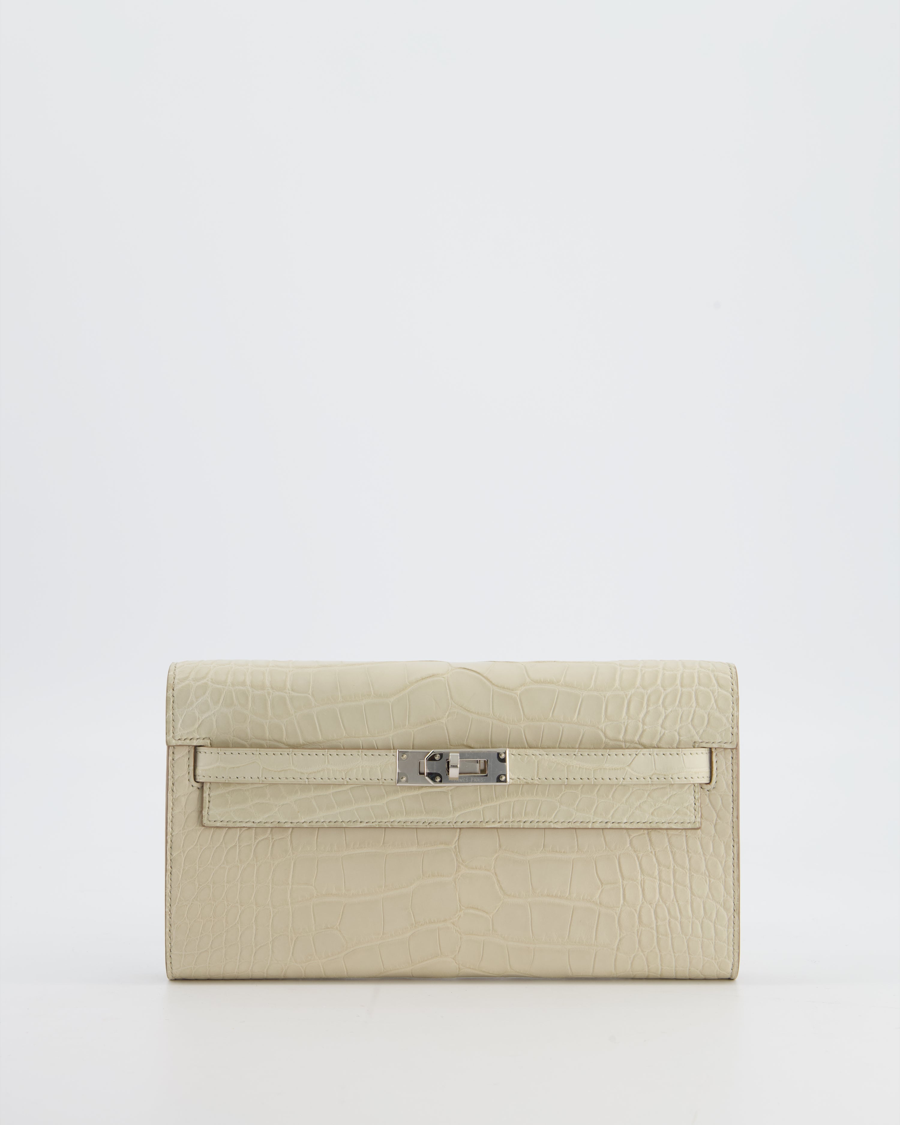 Hermès Kelly To Go Bag in Beton Alligator Mississippiensis Leather with Palladium Hardware