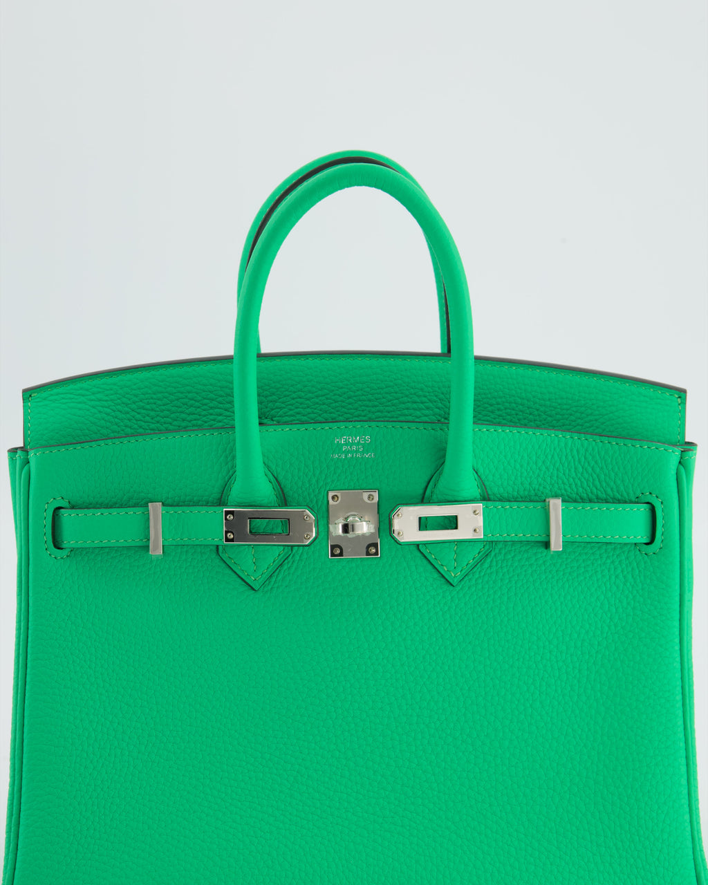 Hermès Birkin 25 Retourne Bag in Vert Comics Togo Leather with Palladium Hardware