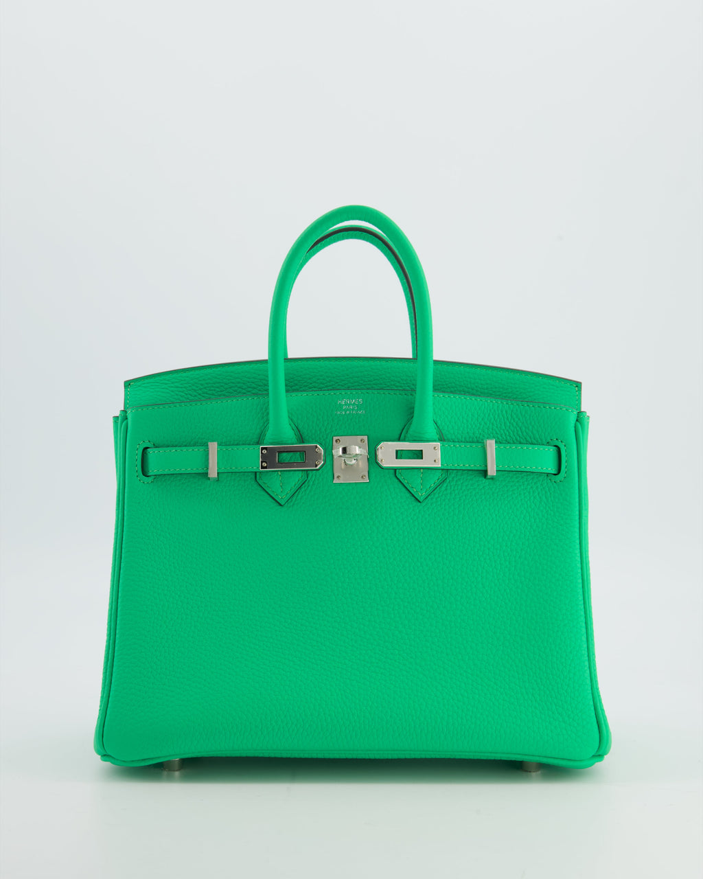 Hermès Birkin 25 Retourne Bag in Vert Comics Togo Leather with Palladium Hardware