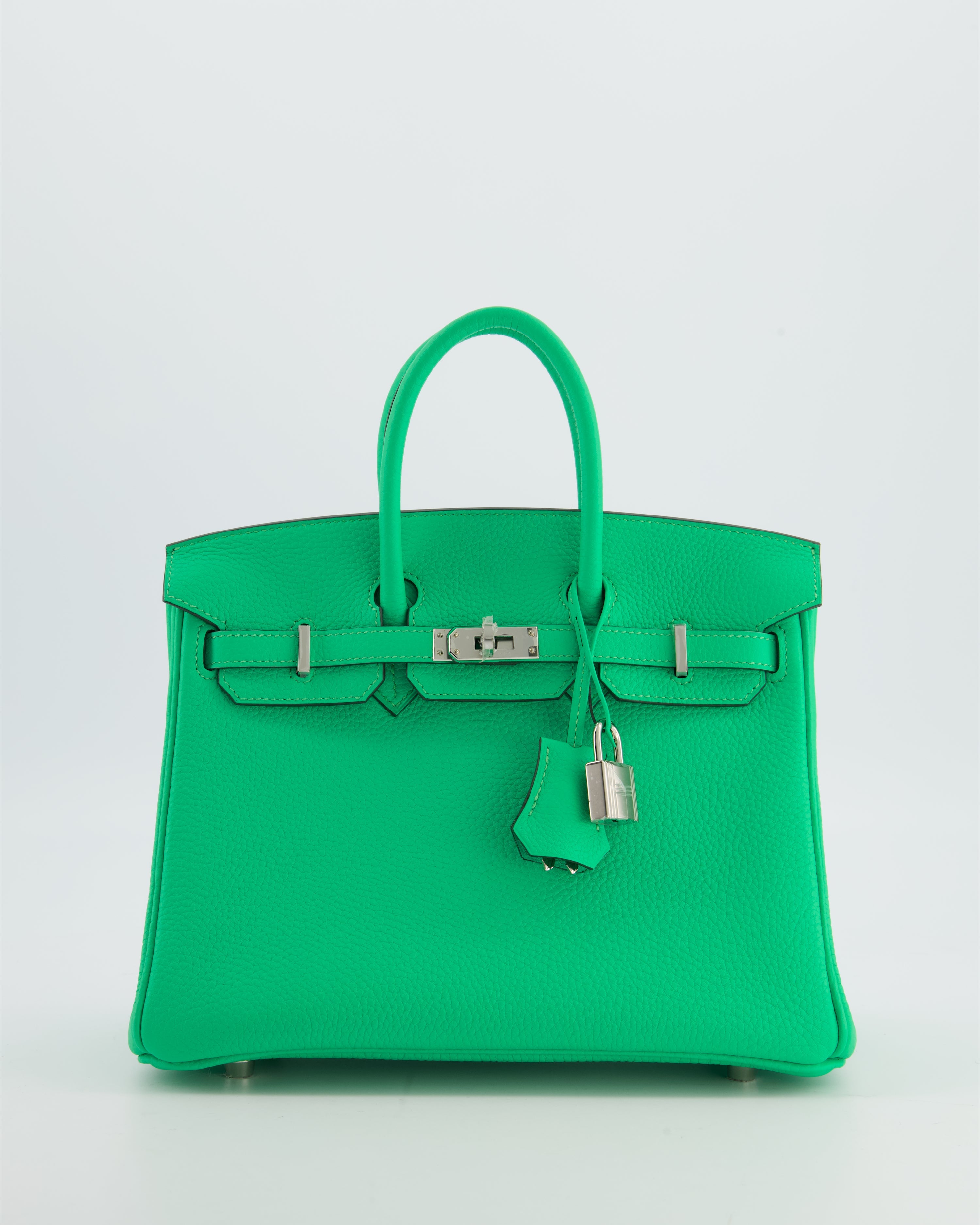 Hermès Birkin 25 Retourne Bag in Vert Comics Togo Leather with Palladium Hardware