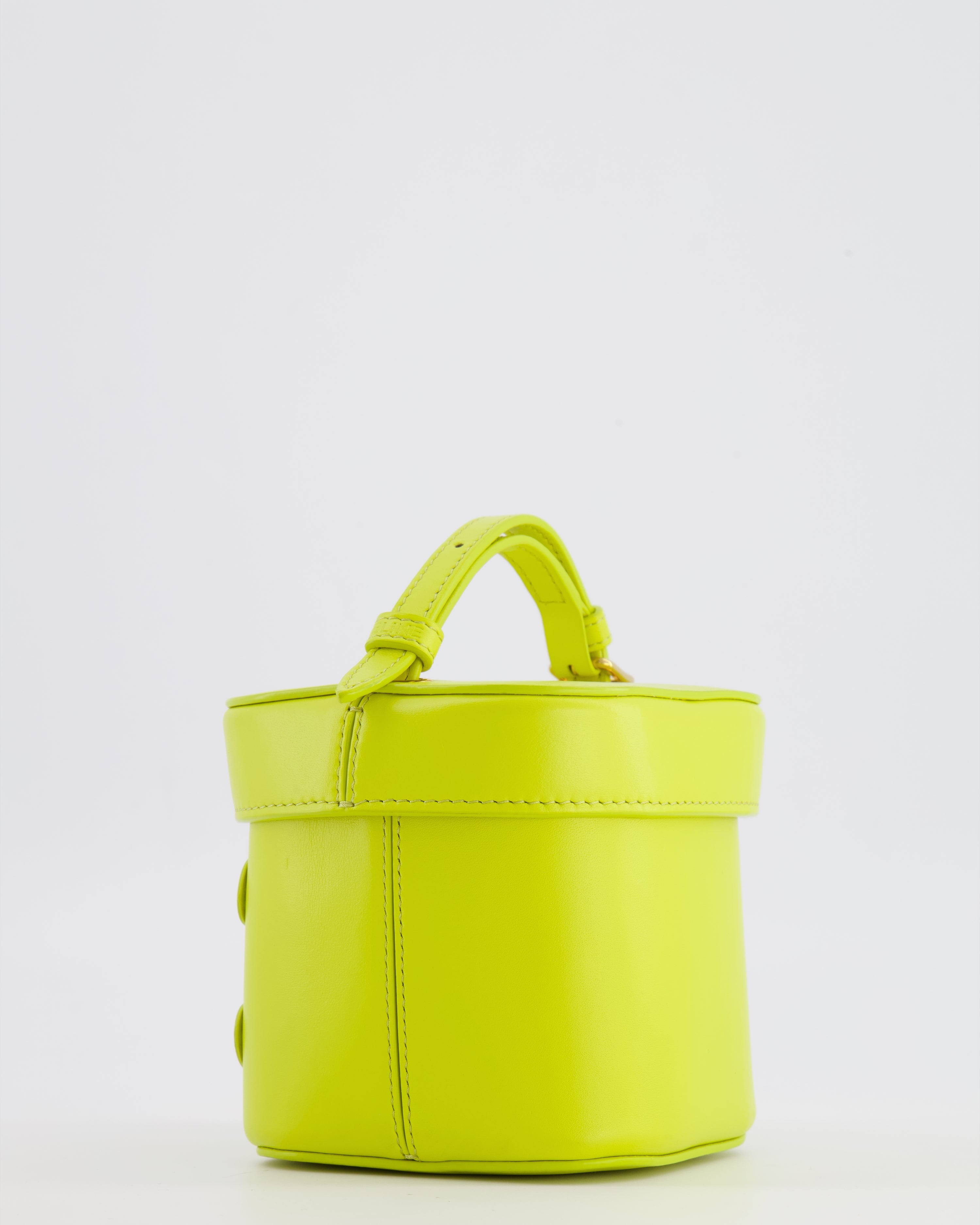Celine Lime Yellow Leather Small Box Cuir Triomphe Bag