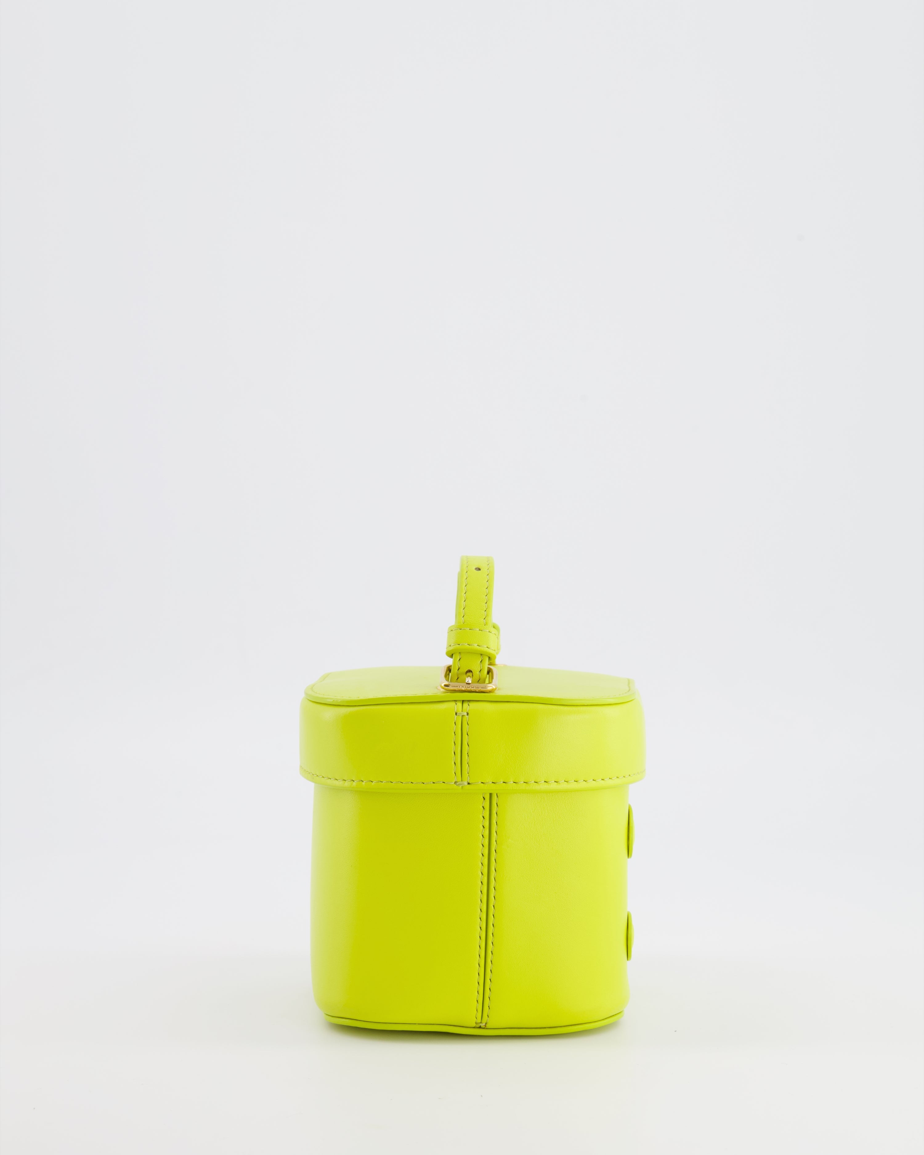 Celine Lime Yellow Leather Small Box Cuir Triomphe Bag