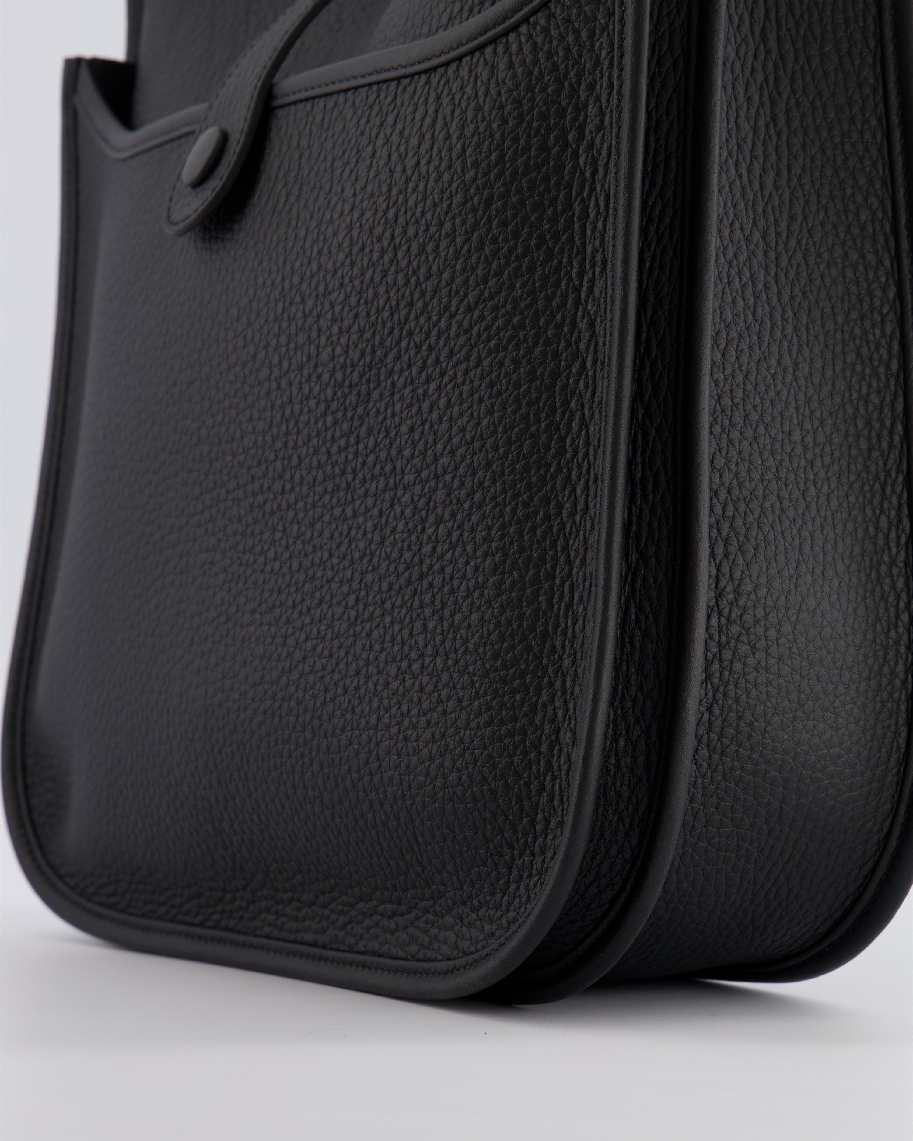 Hermès Evelyne III 29 Bag in Black Taurillon Clemence Leather with Gold Hardware