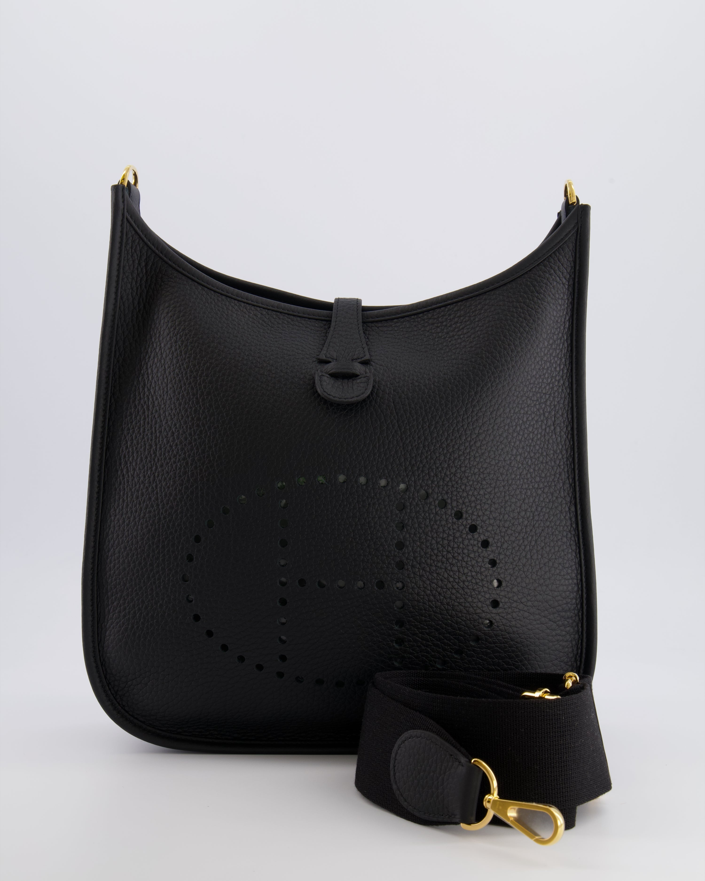 Hermès Evelyne III 29 Bag in Black Taurillon Clemence Leather with Gold Hardware