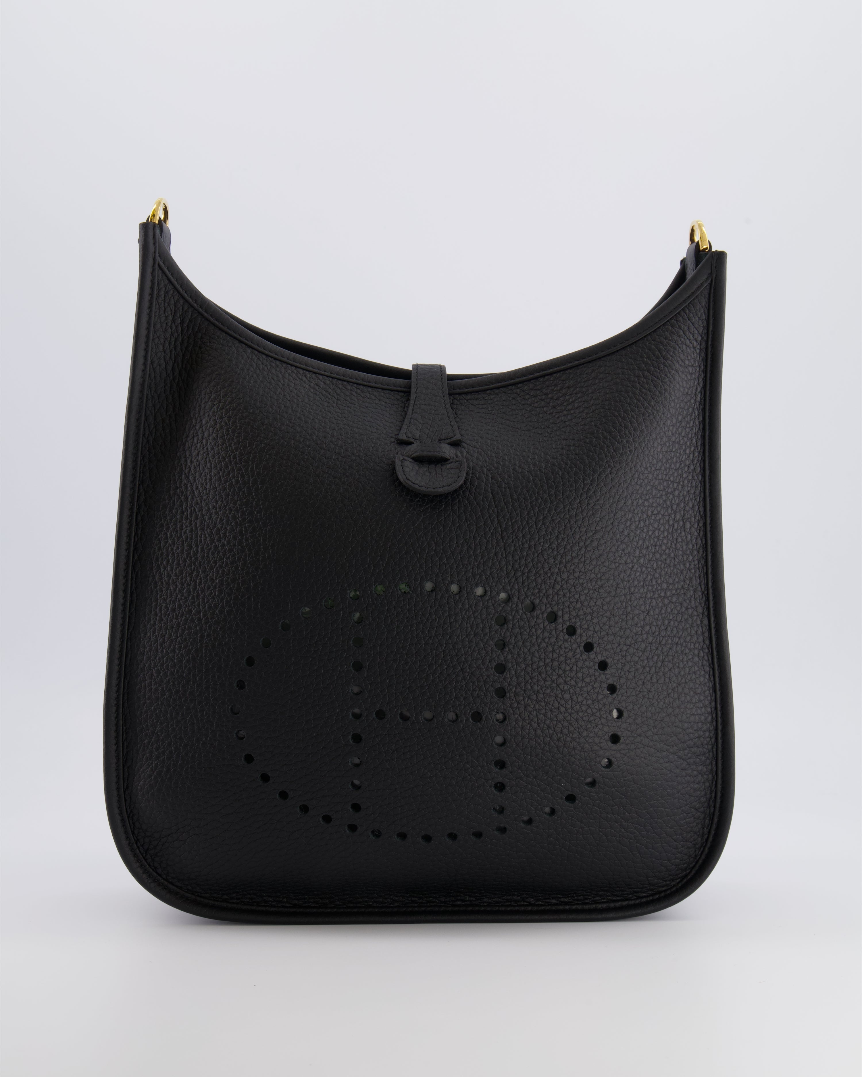 Hermès Evelyne III 29 Bag in Black Taurillon Clemence Leather with Gold Hardware