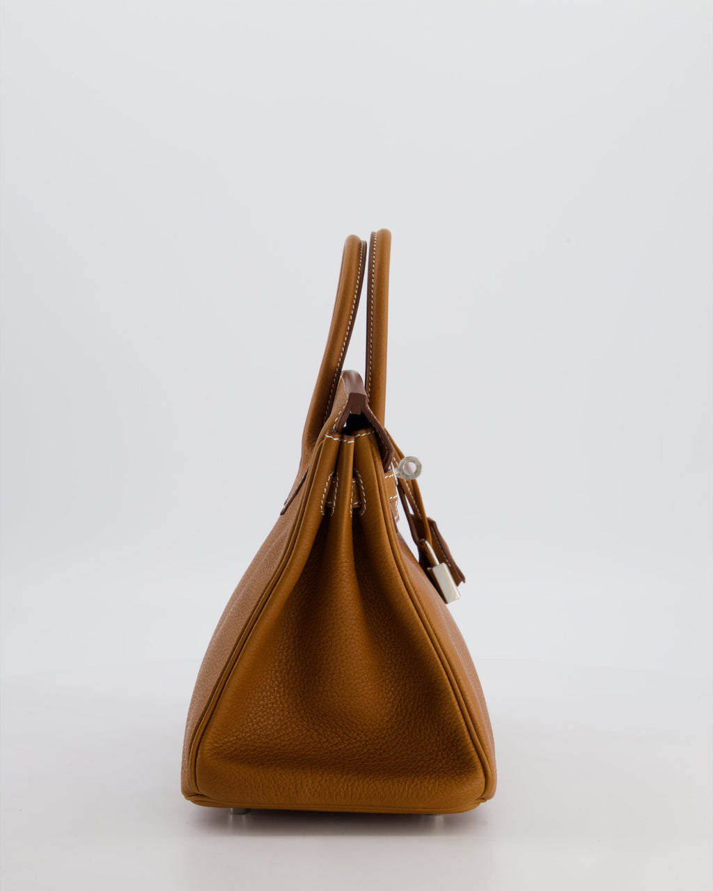 *RARE* Hermès Birkin 25 Retourne Bag in Fauve Barenia Faubourg Leather with Palladium Hardware
