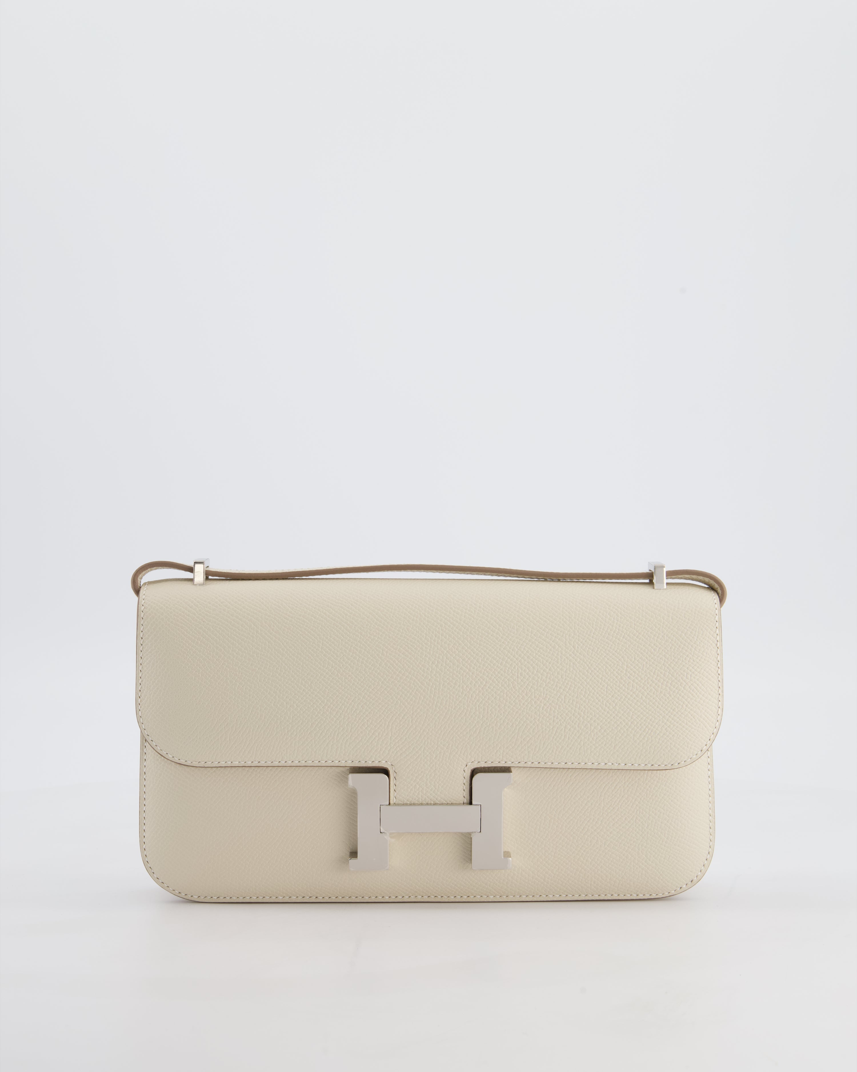 *NEW RELEASE* Hermès Constance 1-Elan Miroir Bag in Craie Epsom Leather with Palladium Hardware