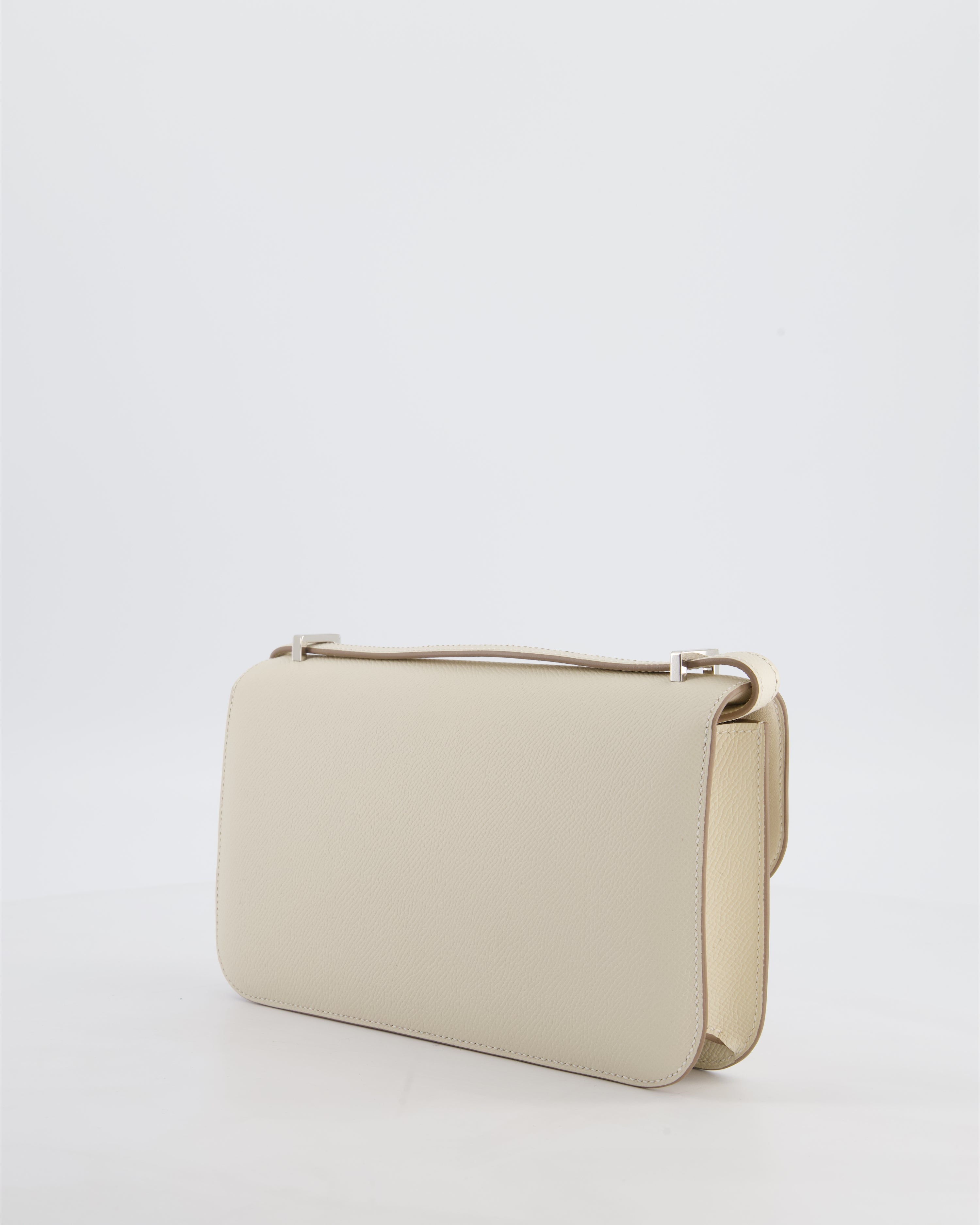 *NEW RELEASE* Hermès Constance 1-Elan Miroir Bag in Craie Epsom Leather with Palladium Hardware