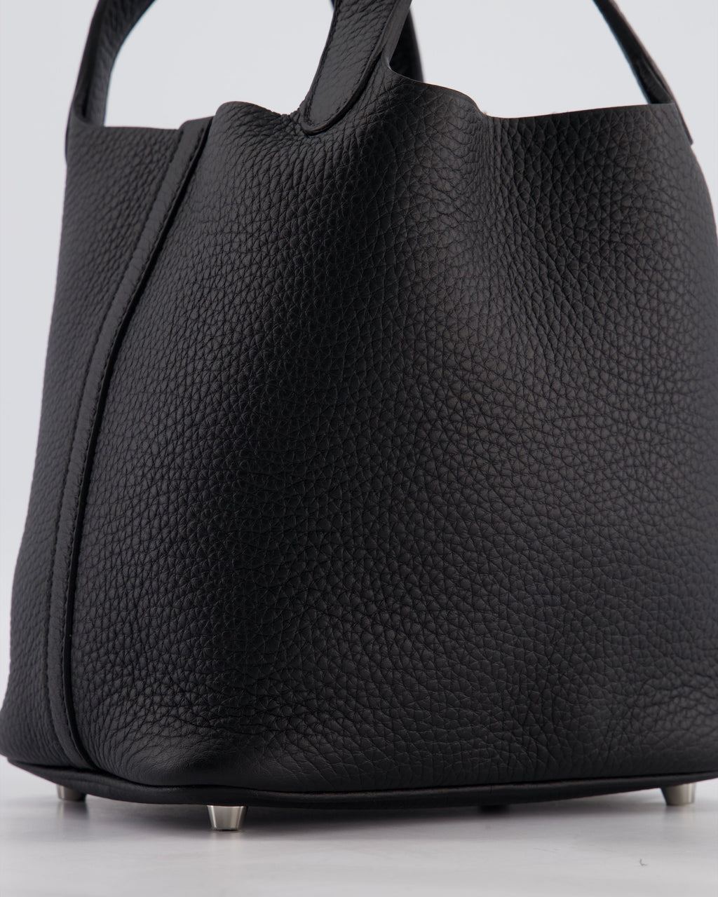 Hermès Picotin Lock 18 Bag in Noir Clemence Leather with Palladium Hardware