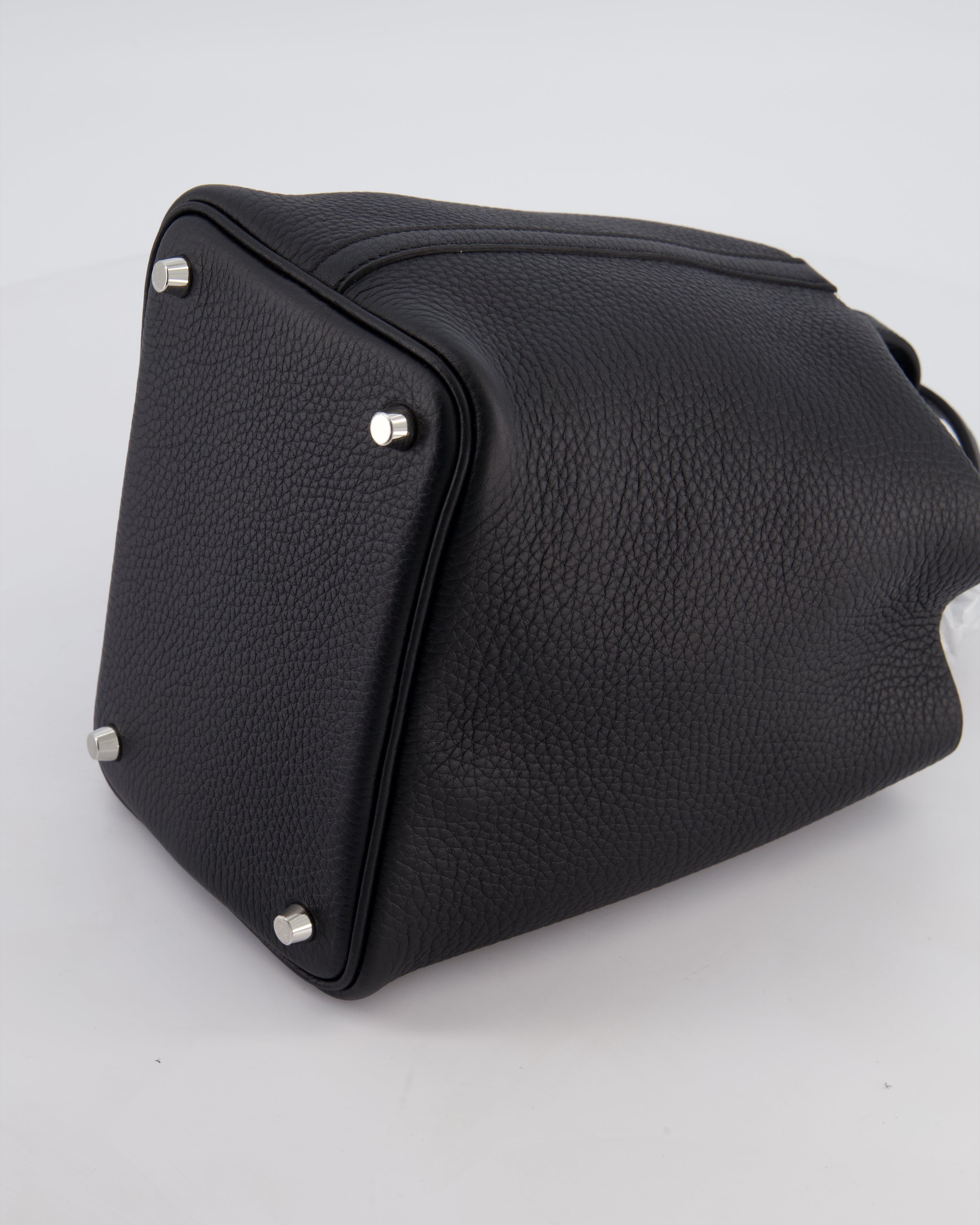 Hermès Picotin Lock 18 Bag in Noir Clemence Leather with Palladium Hardware