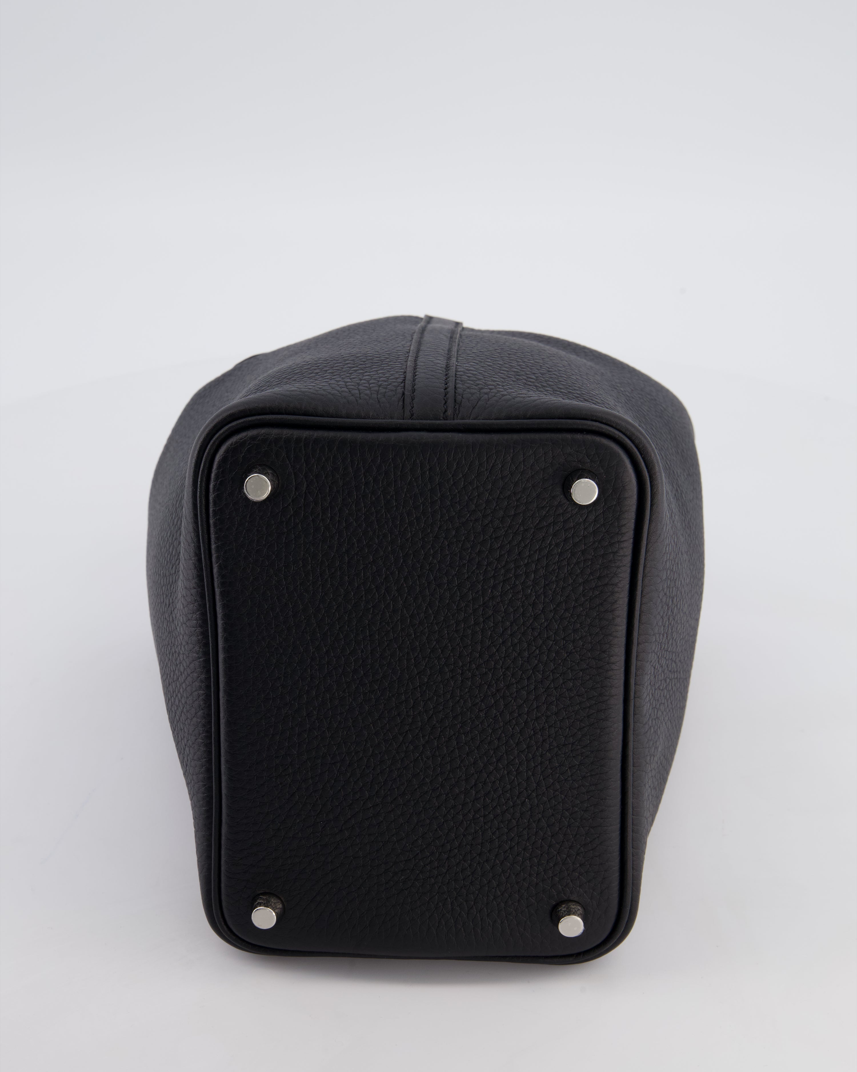 Hermès Picotin Lock 18 Bag in Noir Clemence Leather with Palladium Hardware