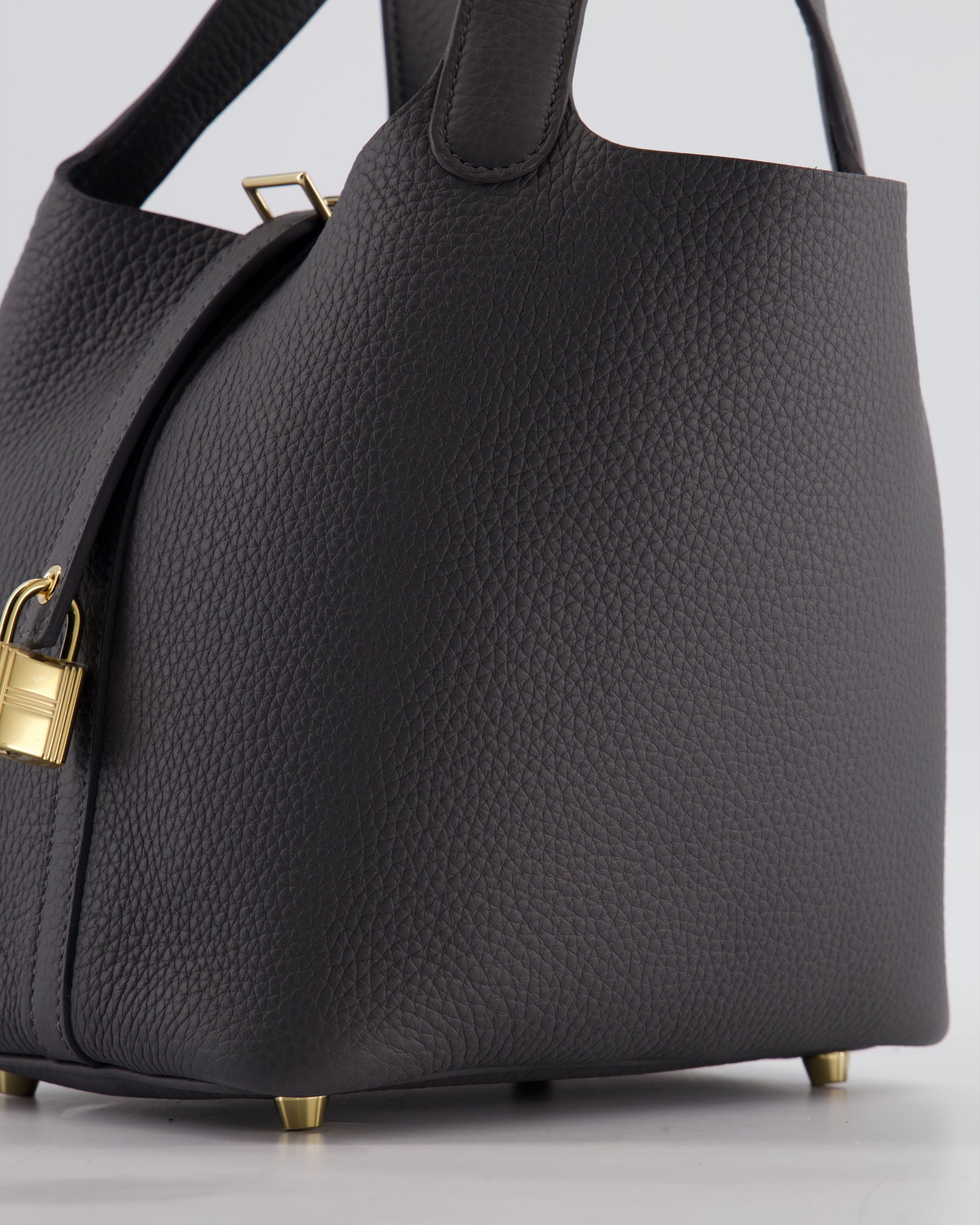 Hermès Picotin Lock 18 Bag in Ardoise Clemence Leather with Permabrass Hardware