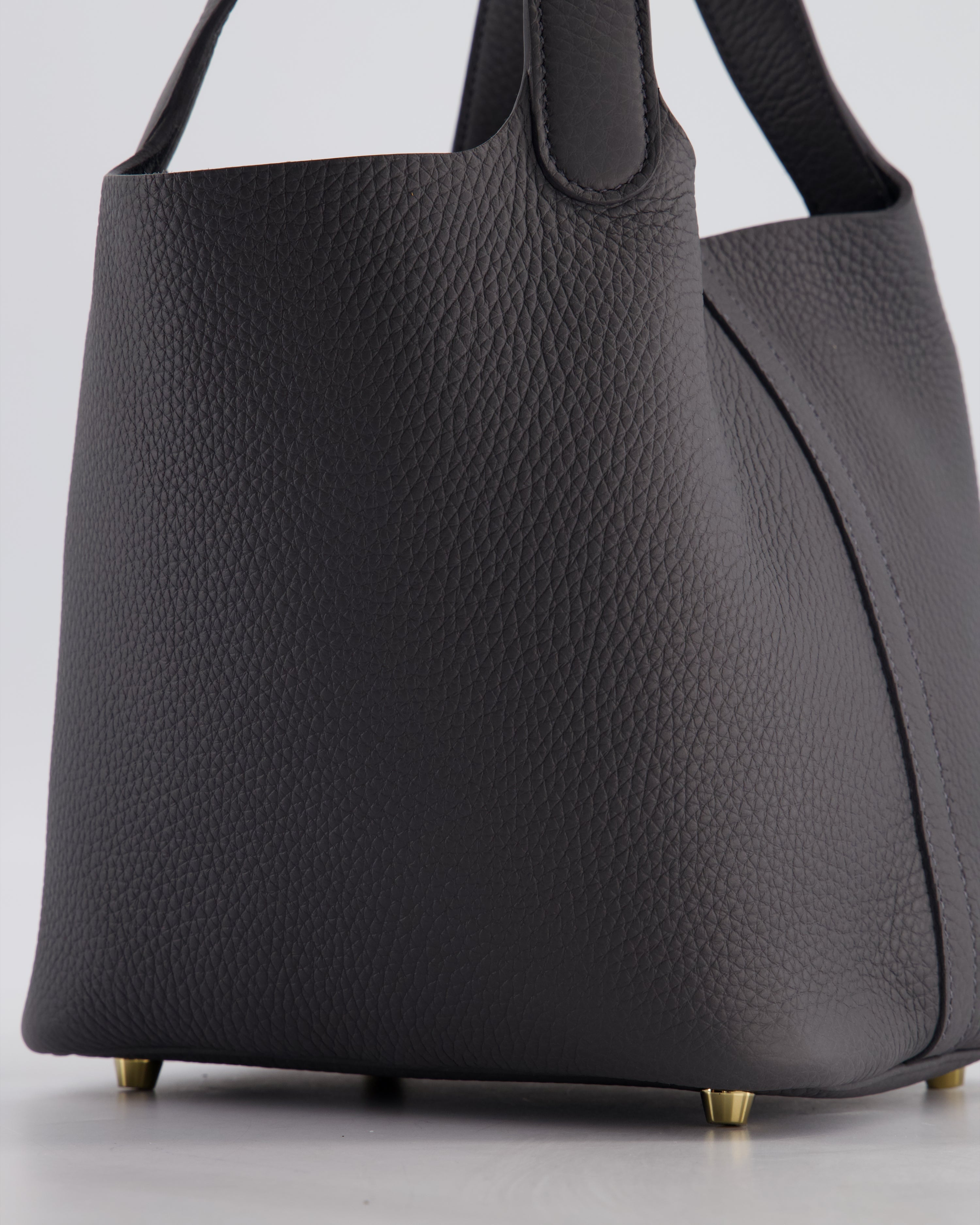 Hermès Picotin Lock 18 Bag in Ardoise Clemence Leather with Permabrass Hardware