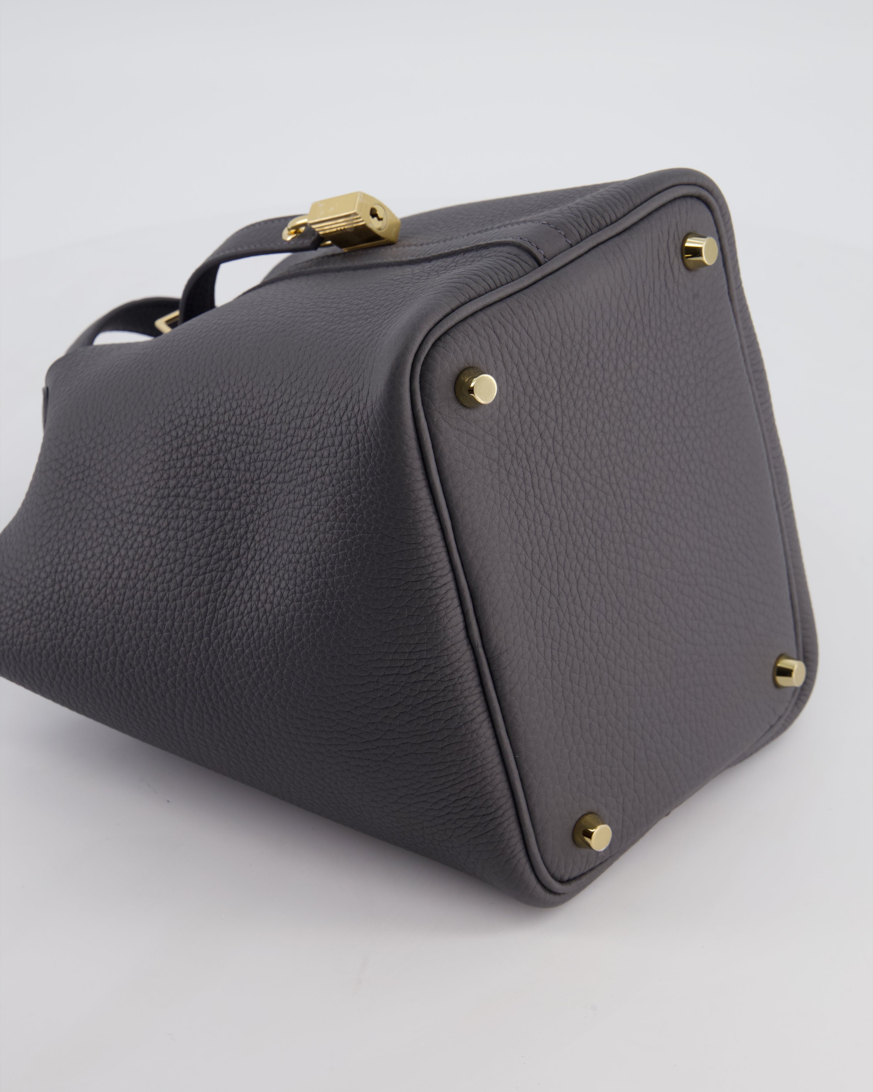 Hermès Picotin Lock 18 Bag in Ardoise Clemence Leather with Permabrass Hardware