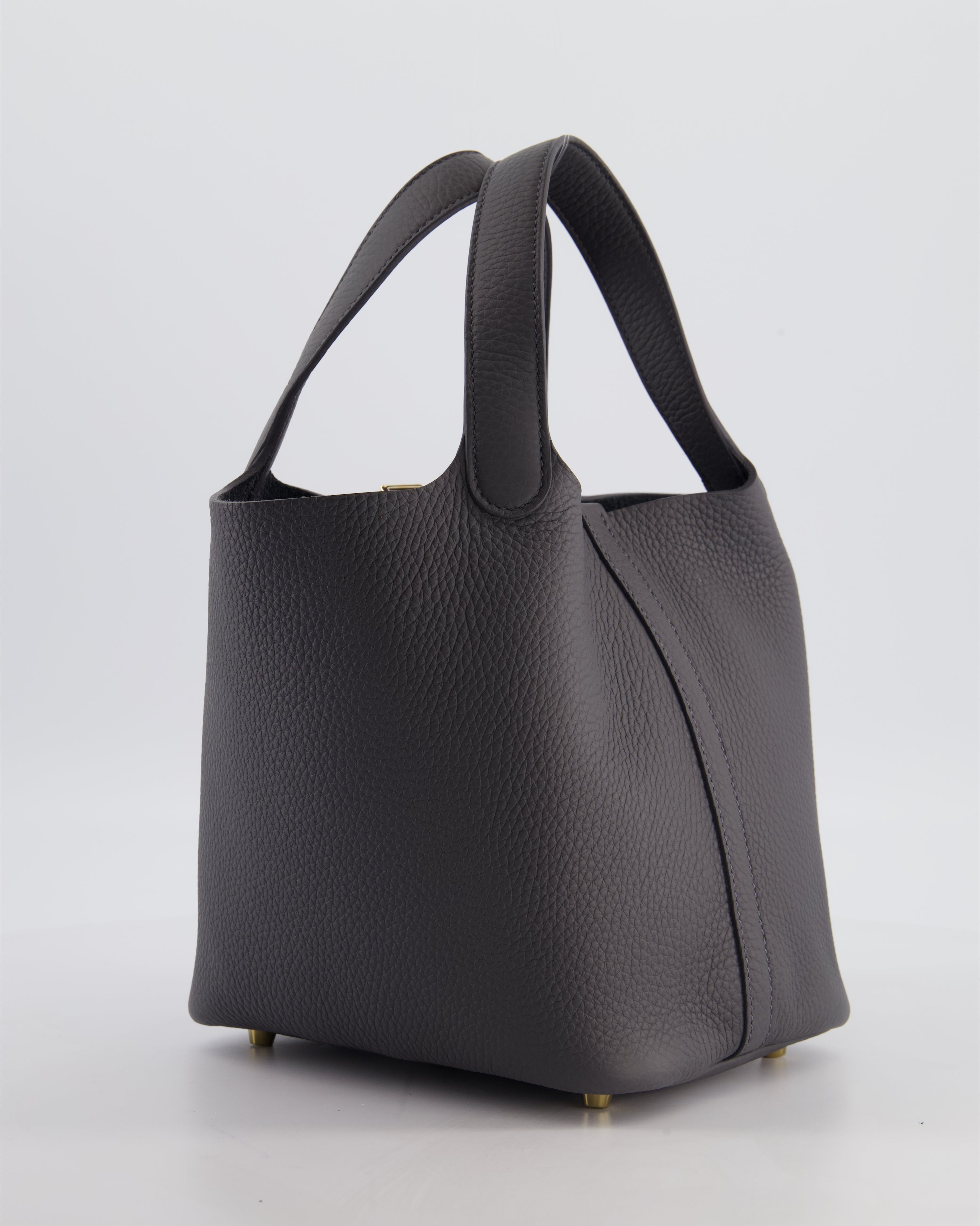 Hermès Picotin Lock 18 Bag in Ardoise Clemence Leather with Permabrass Hardware