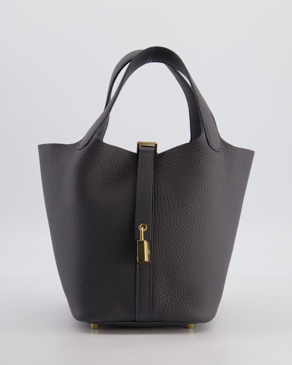 Hermès Picotin Lock 18 Bag in Ardoise Clemence Leather with Permabrass Hardware