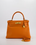 *FIRE PRICE* Hermès Kelly Bag 28 Retourne in Orange Togo Leather with Gold Hardware