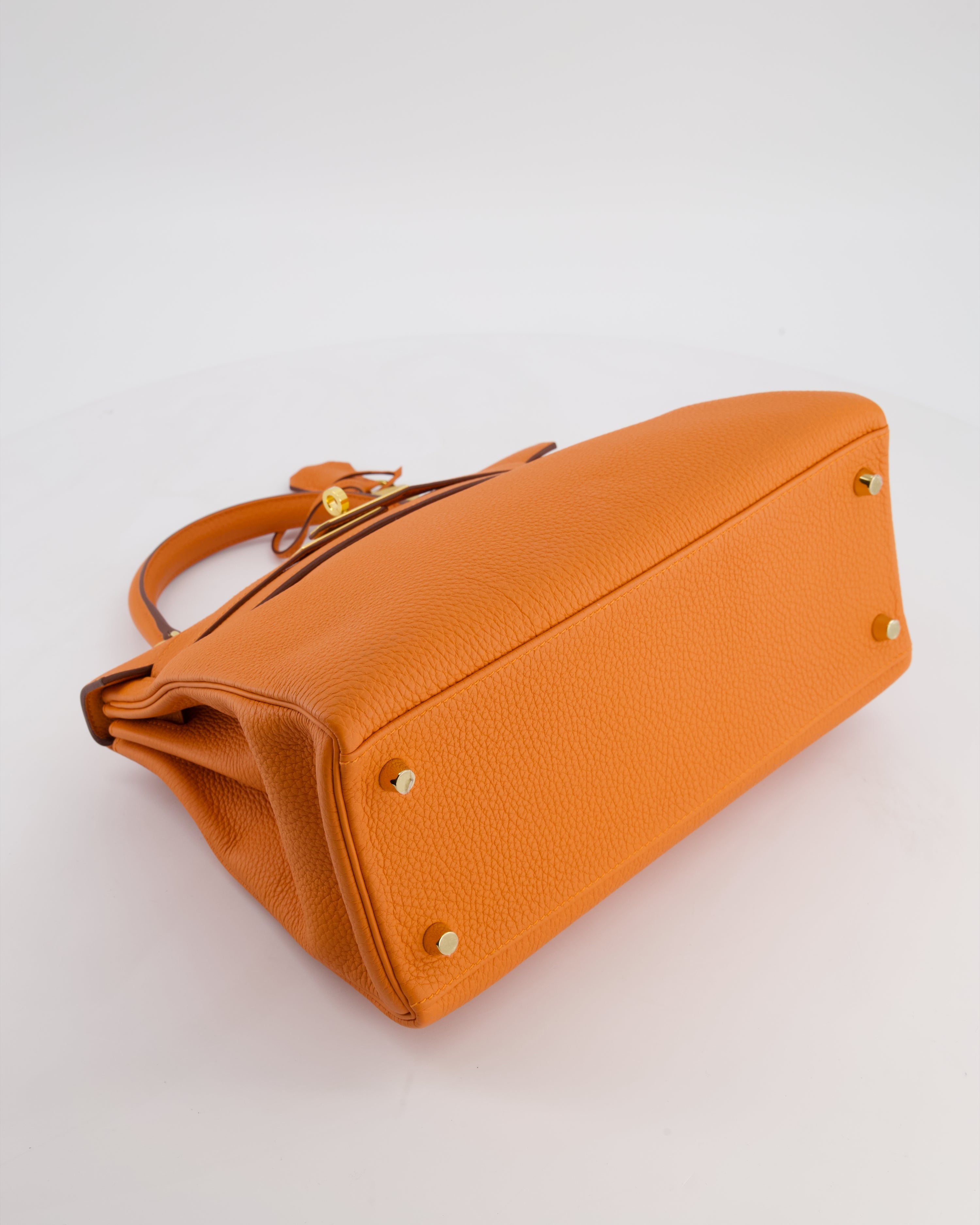 *FIRE PRICE* Hermès Kelly Bag 28 Retourne in Orange Togo Leather with Gold Hardware