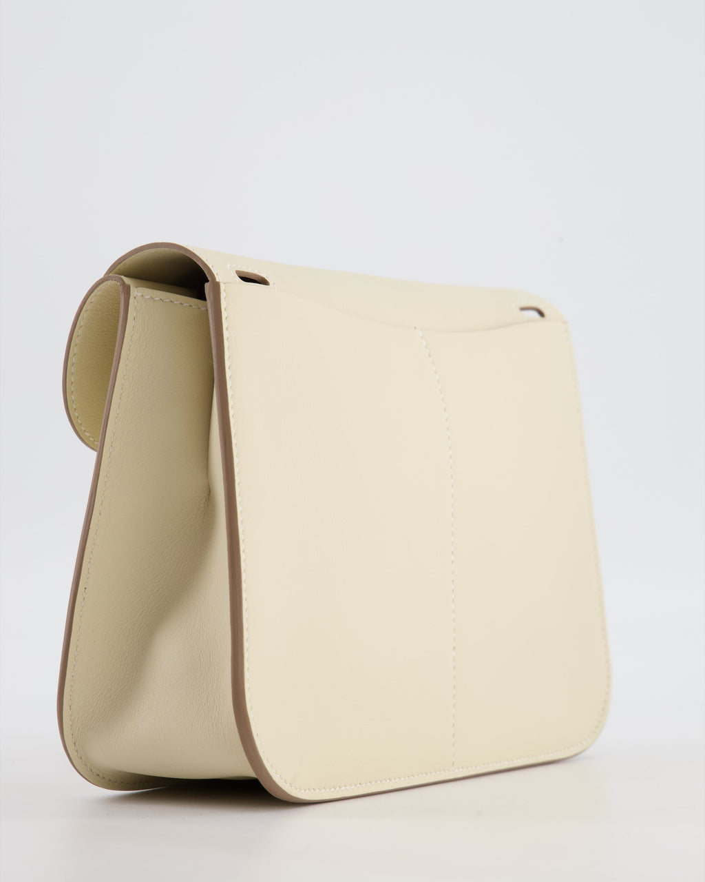 *NEW SIZE* Hermès Mini Halzan Bag in Craie Swift Leather with Gold Hardware