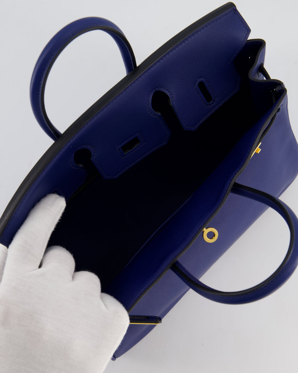 Hermès Birkin 25 Retourne Bag in Bleu Saphir Swift Leather with Gold Hardware