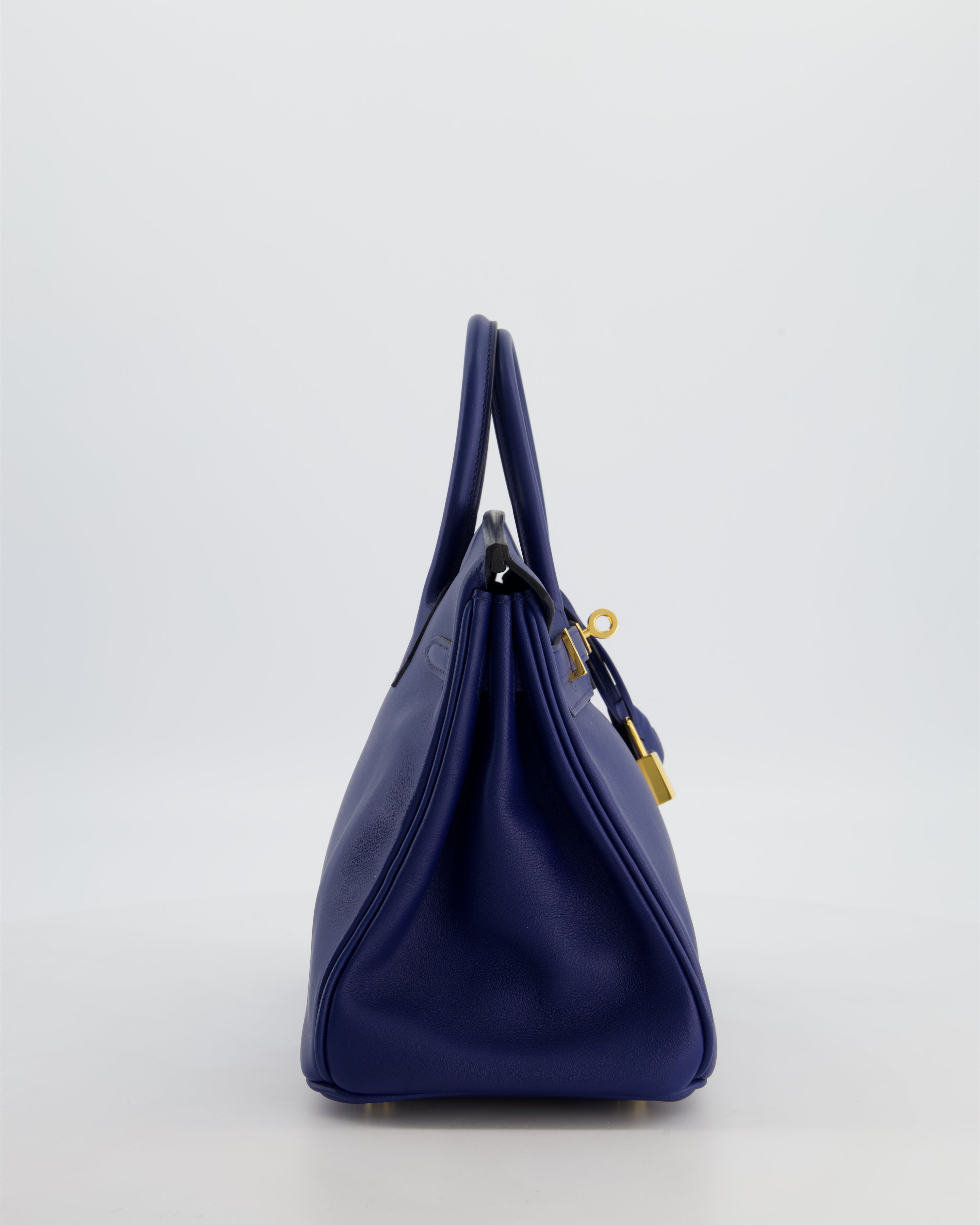 Hermès Birkin 25 Retourne Bag in Bleu Saphir Swift Leather with Gold Hardware
