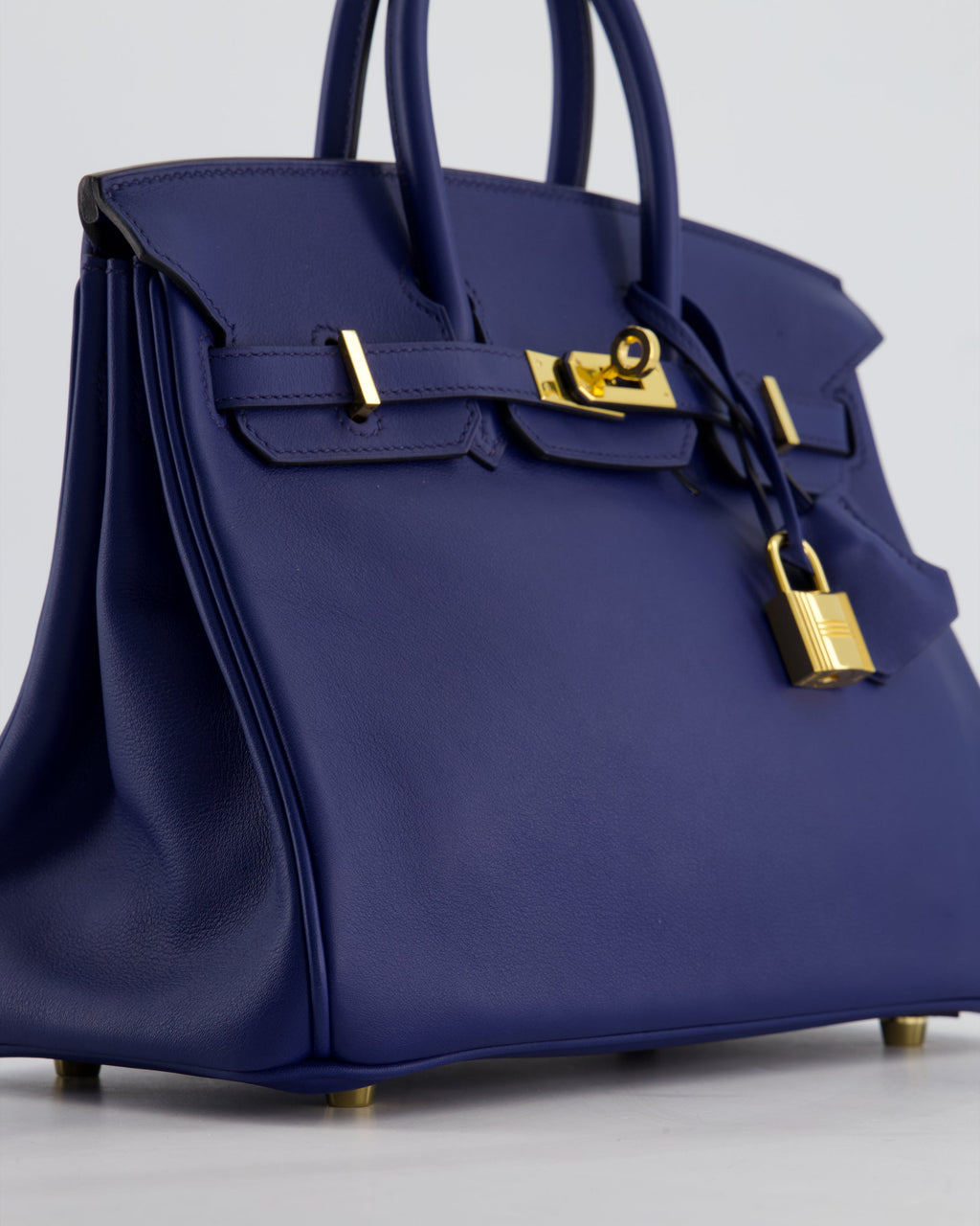 Hermès Birkin 25 Retourne Bag in Bleu Saphir Swift Leather with Gold Hardware