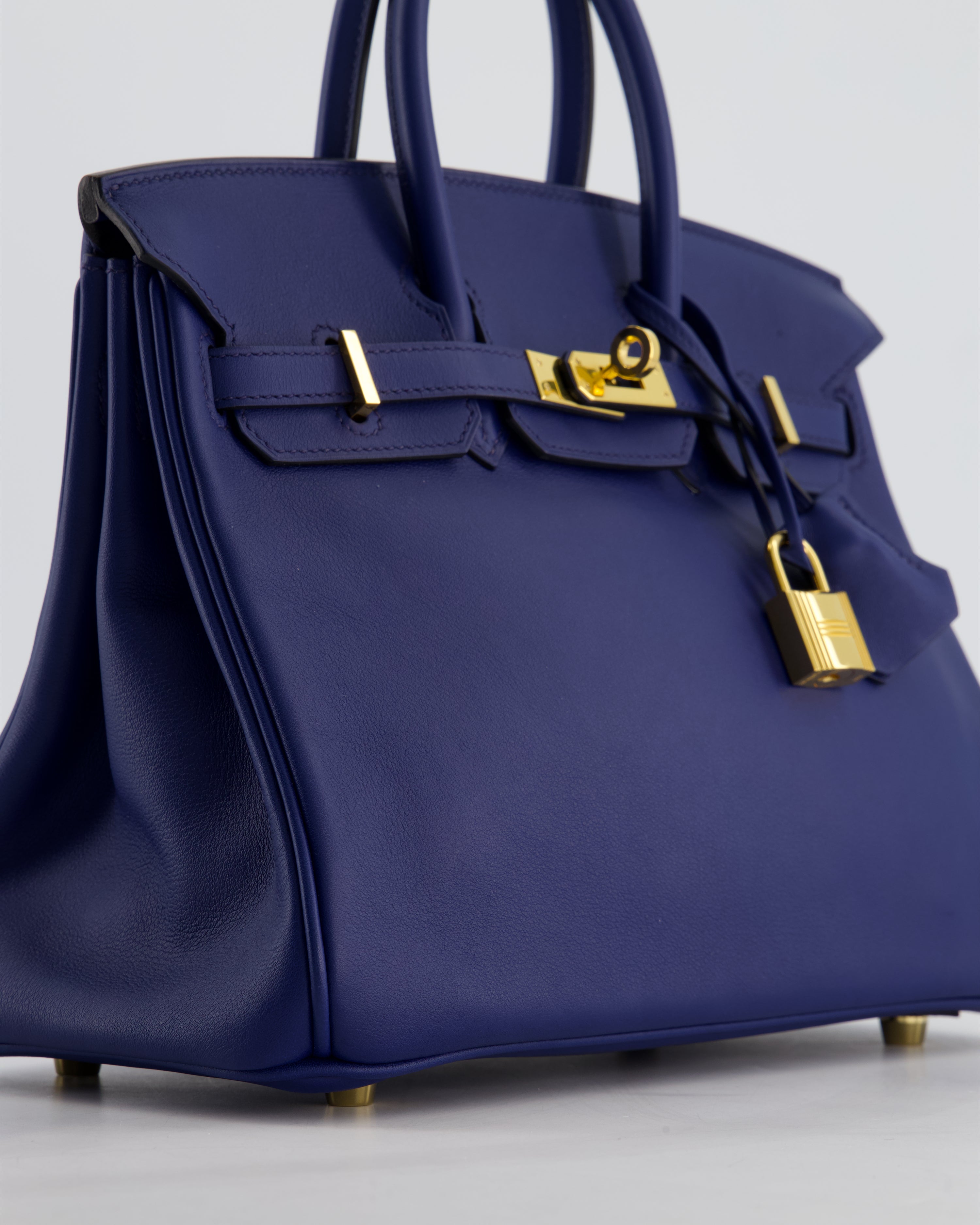 Hermès Birkin 25 Retourne Bag in Bleu Saphir Swift Leather with Gold Hardware