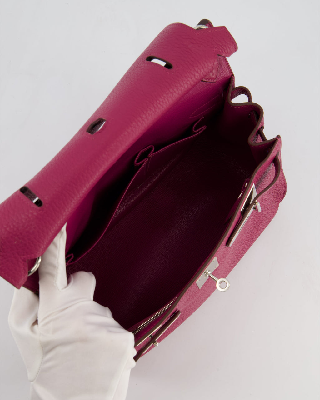 Hermès Jypsiere 28 Bag in Tosca Clemence Leather with Palladium Hardware