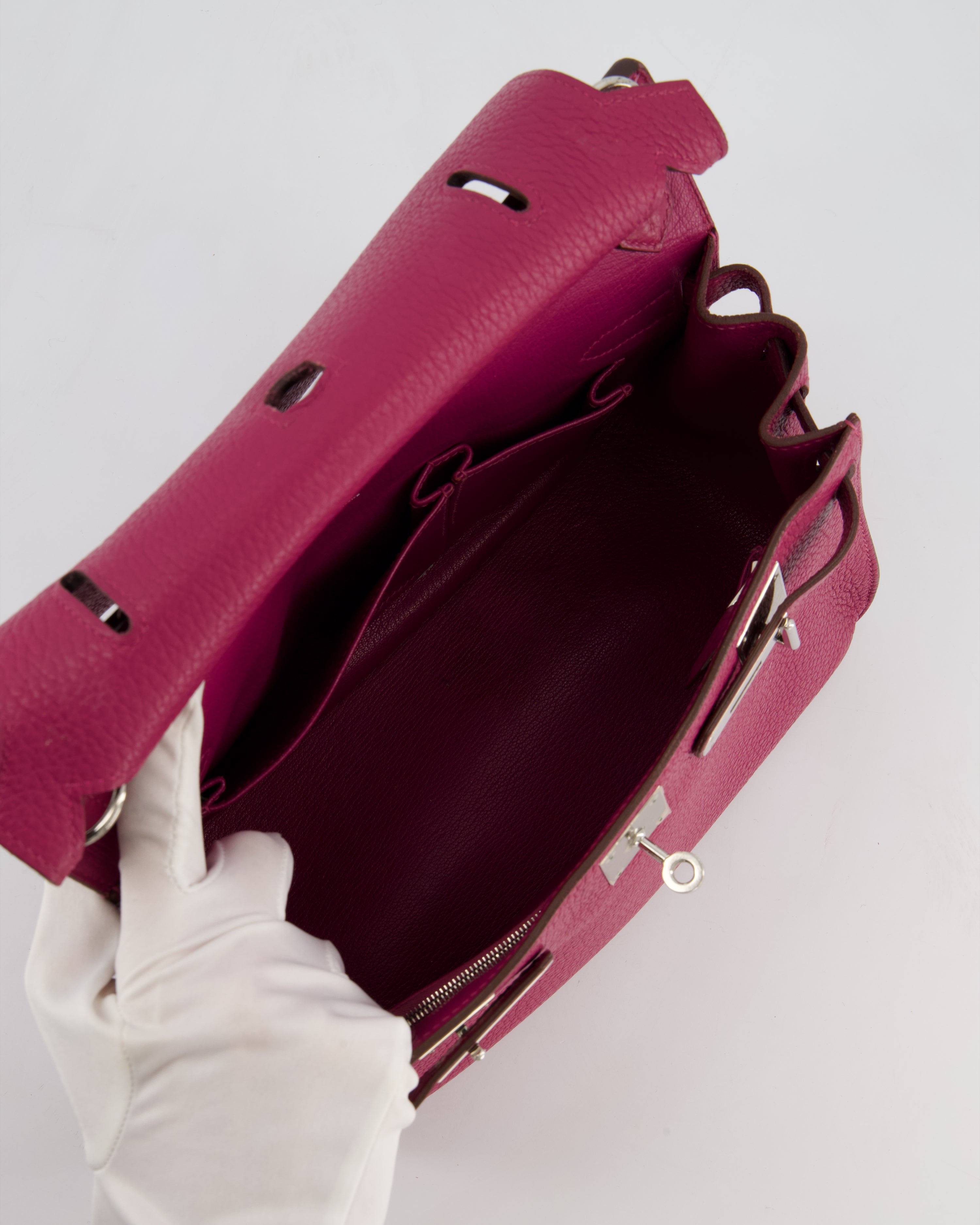 Hermès Jypsiere 28 Bag in Tosca Clemence Leather with Palladium Hardware