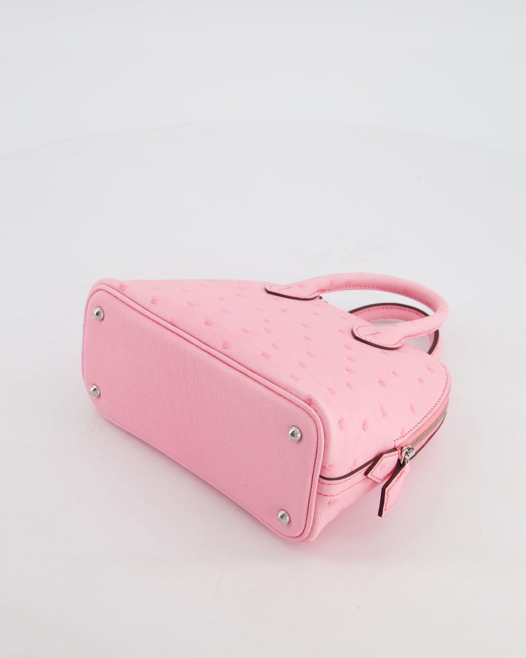 *HOT* Hermès Mini Bolide Bag in Rose Bubblegum Ostrich Leather with Palladium Hardware