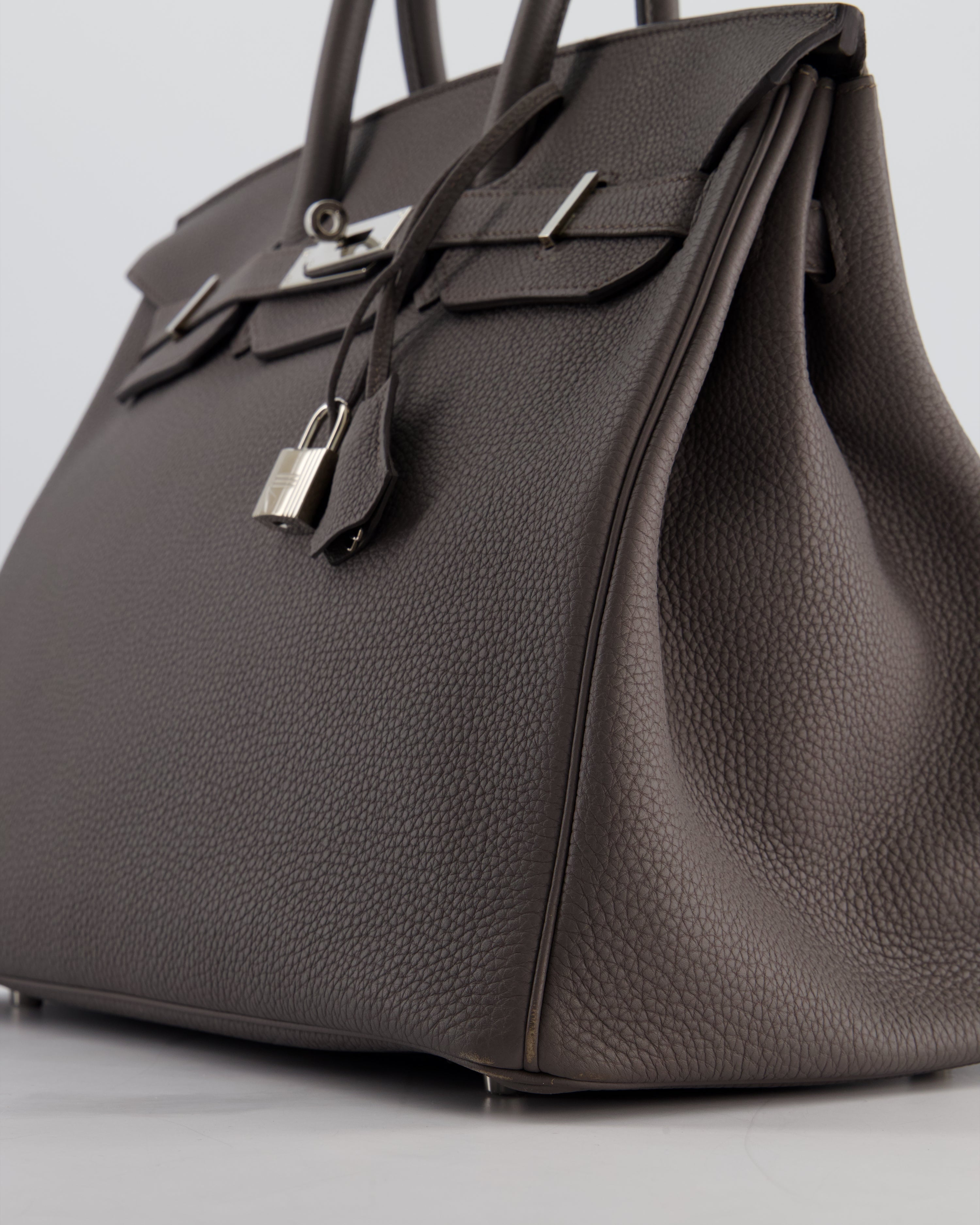 Hermès Birkin 35 Retourne Bag in Gris Etain Togo Leather with Palladium Hardware
