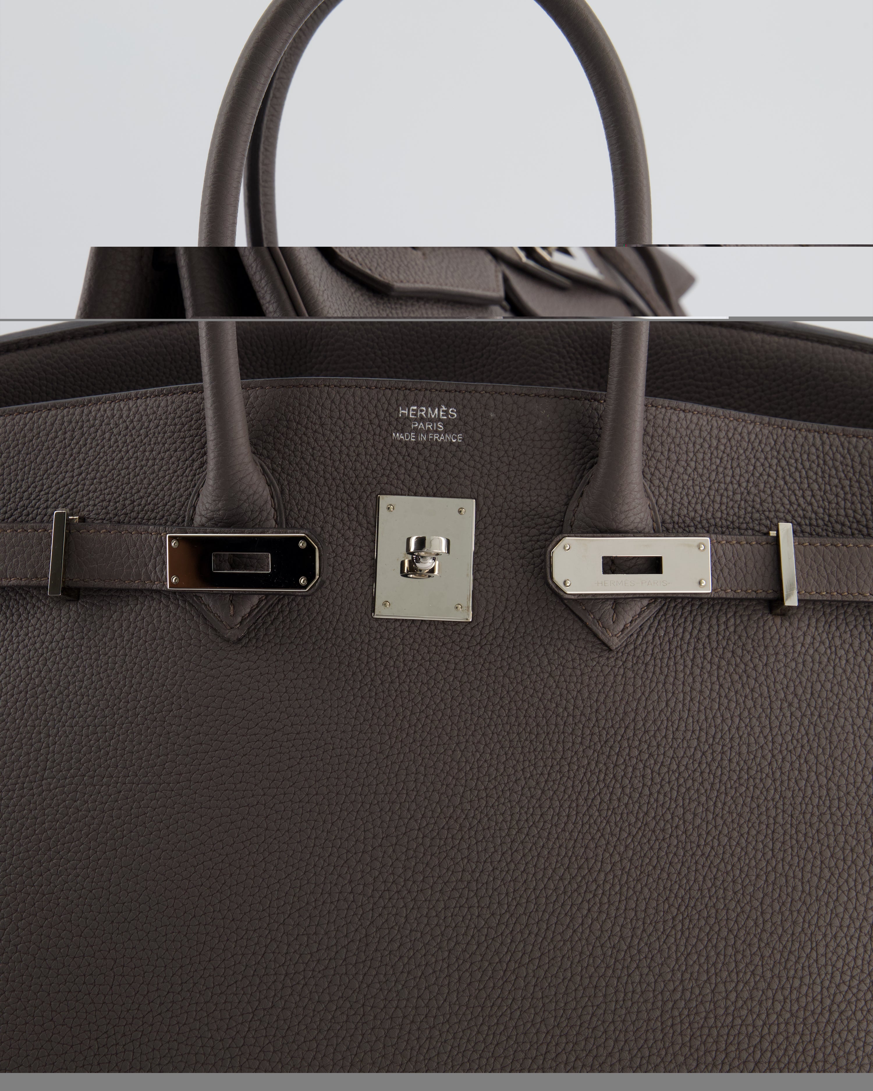 Hermès Birkin 35 Retourne Bag in Gris Etain Togo Leather with Palladium Hardware