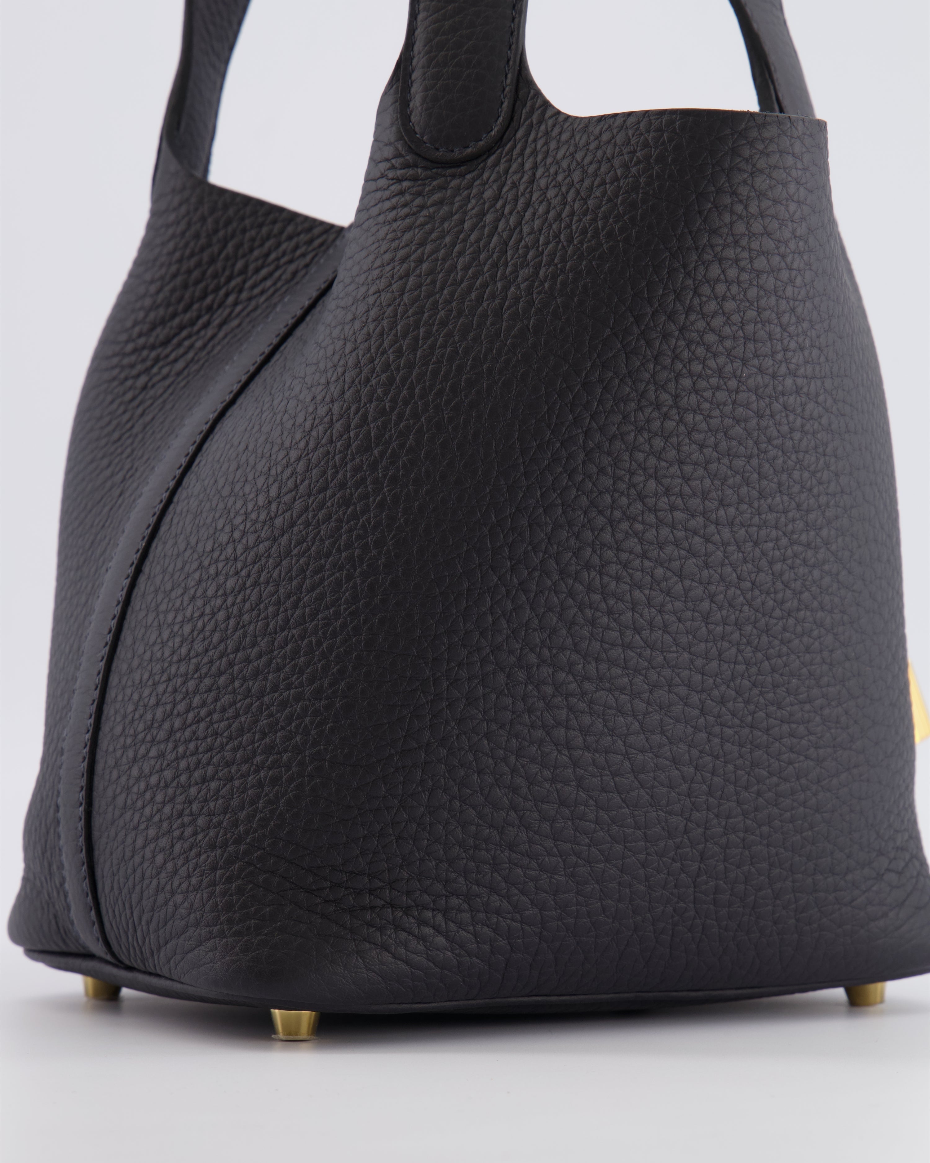 Hermès Picotin Lock 18 Bag in Caban Clemence Leather with Gold Hardware