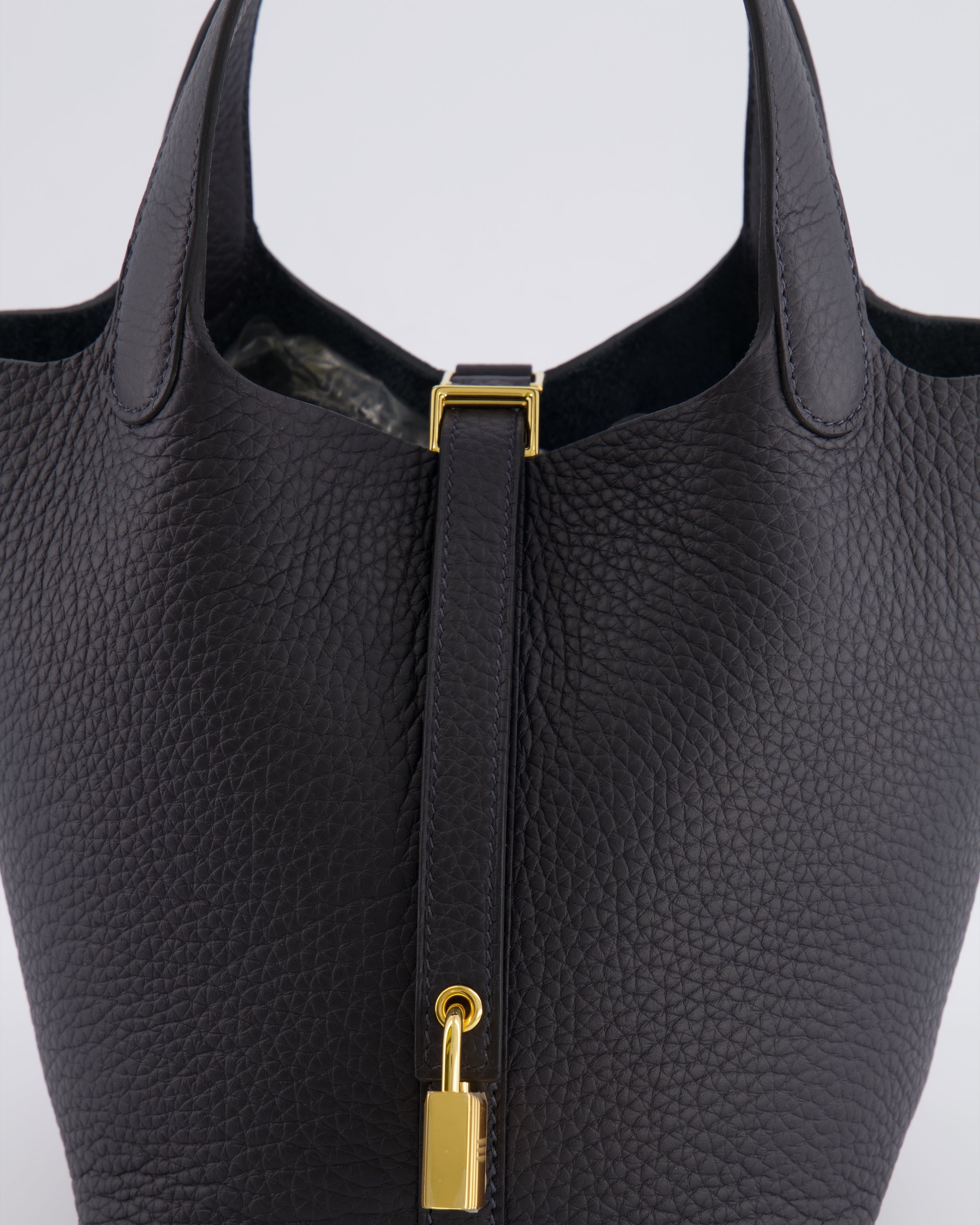 Hermès Picotin Lock 18 Bag in Caban Clemence Leather with Gold Hardware