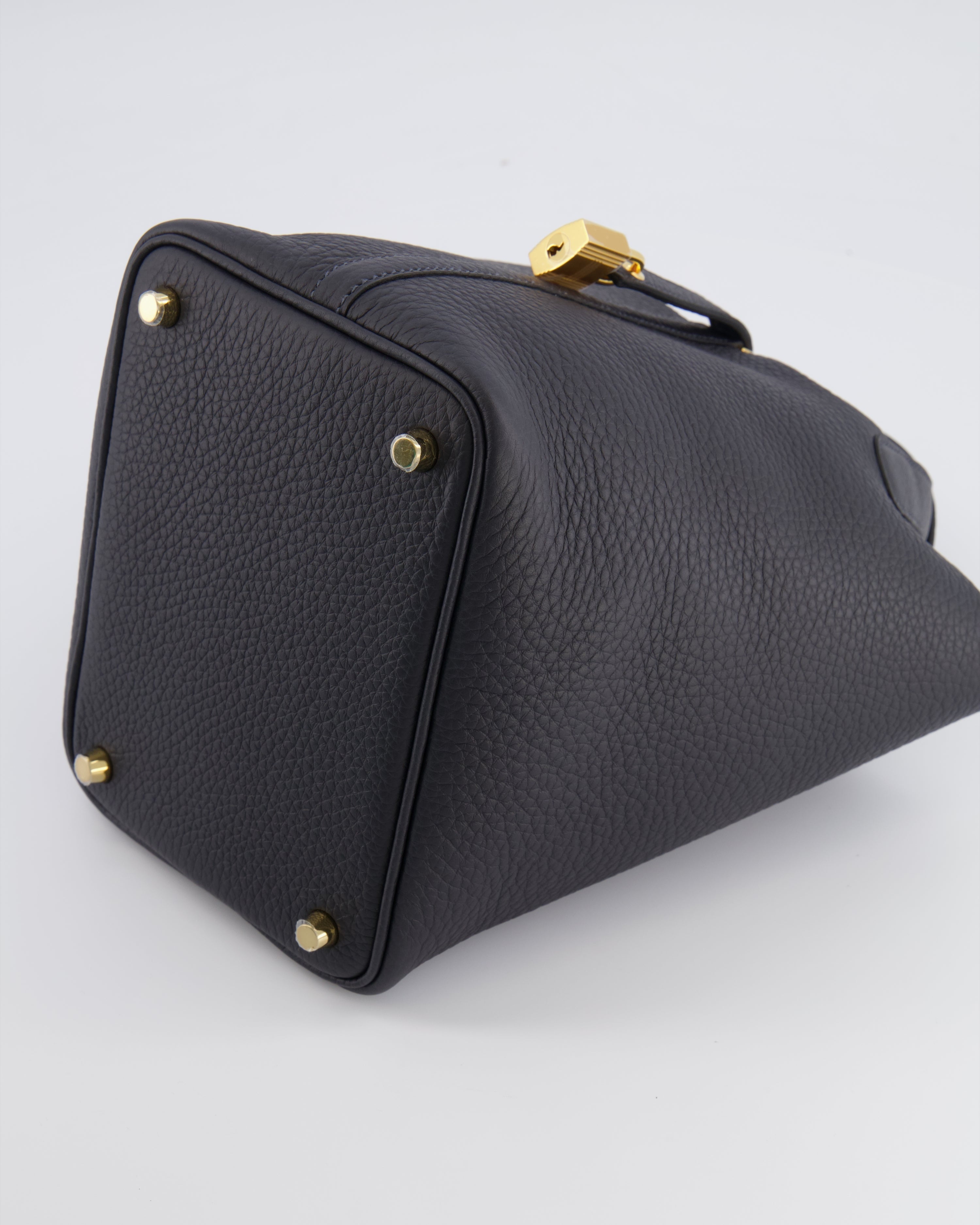 Hermès Picotin Lock 18 Bag in Caban Clemence Leather with Gold Hardware