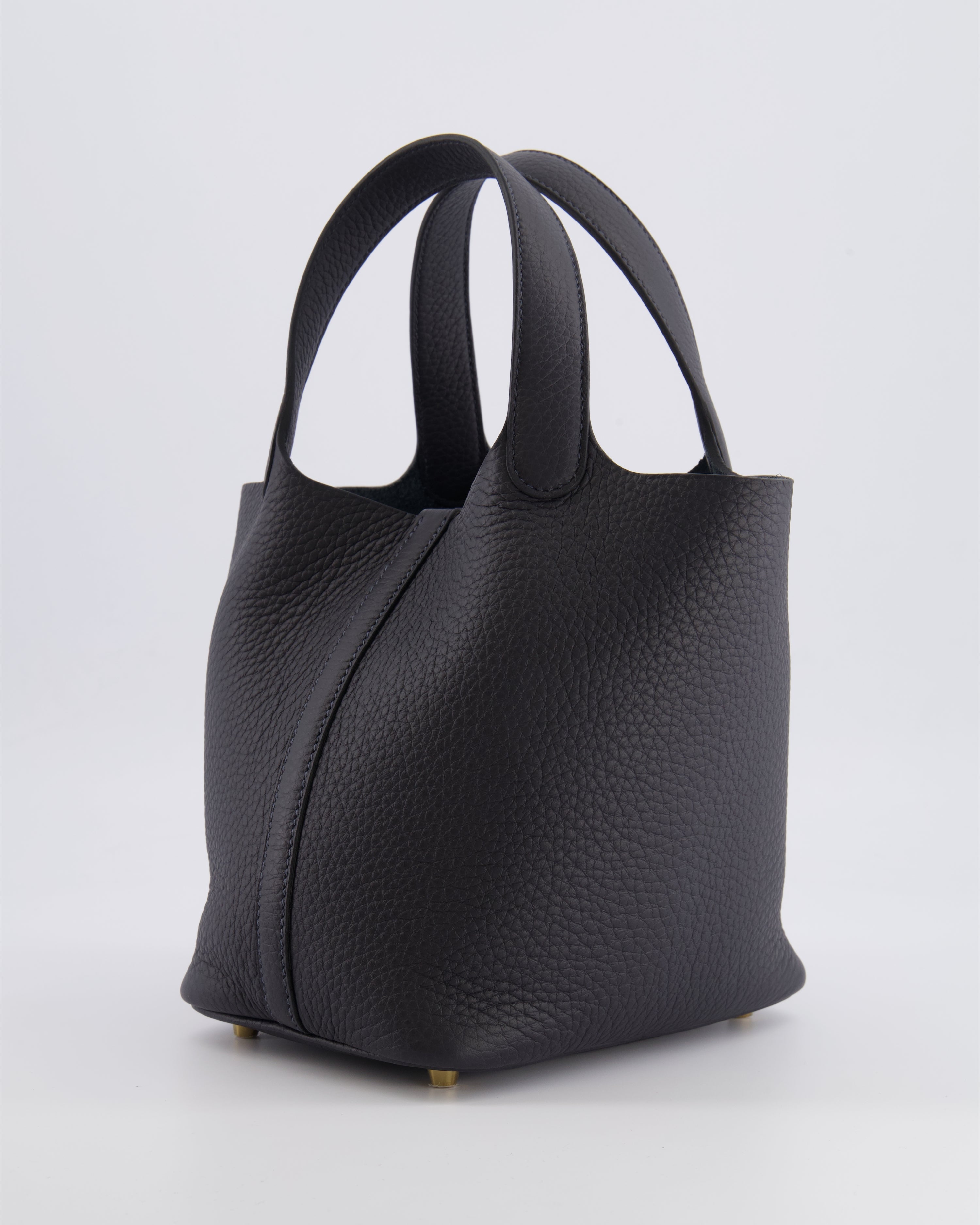 Hermès Picotin Lock 18 Bag in Caban Clemence Leather with Gold Hardware