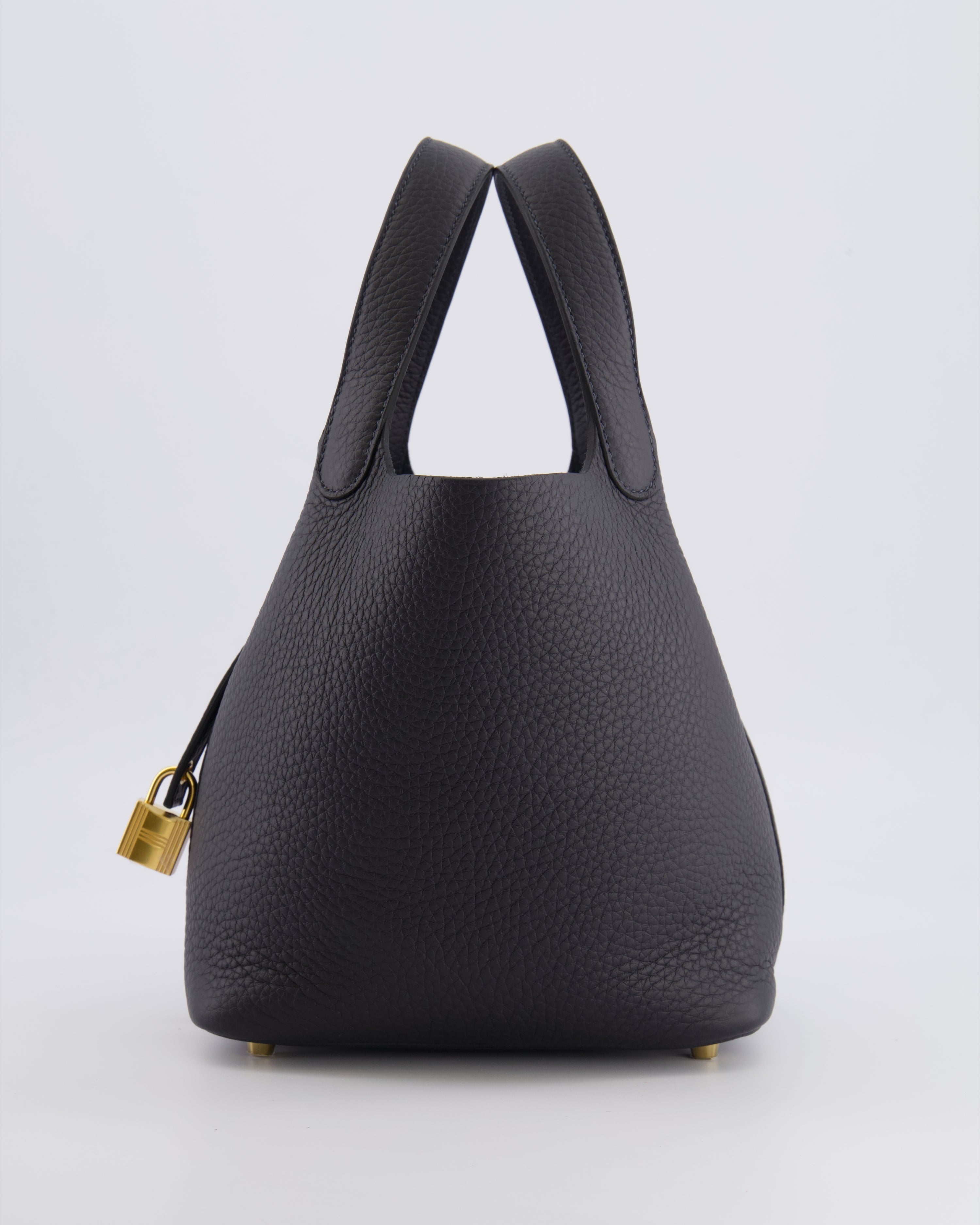 Hermès Picotin Lock 18 Bag in Caban Clemence Leather with Gold Hardware
