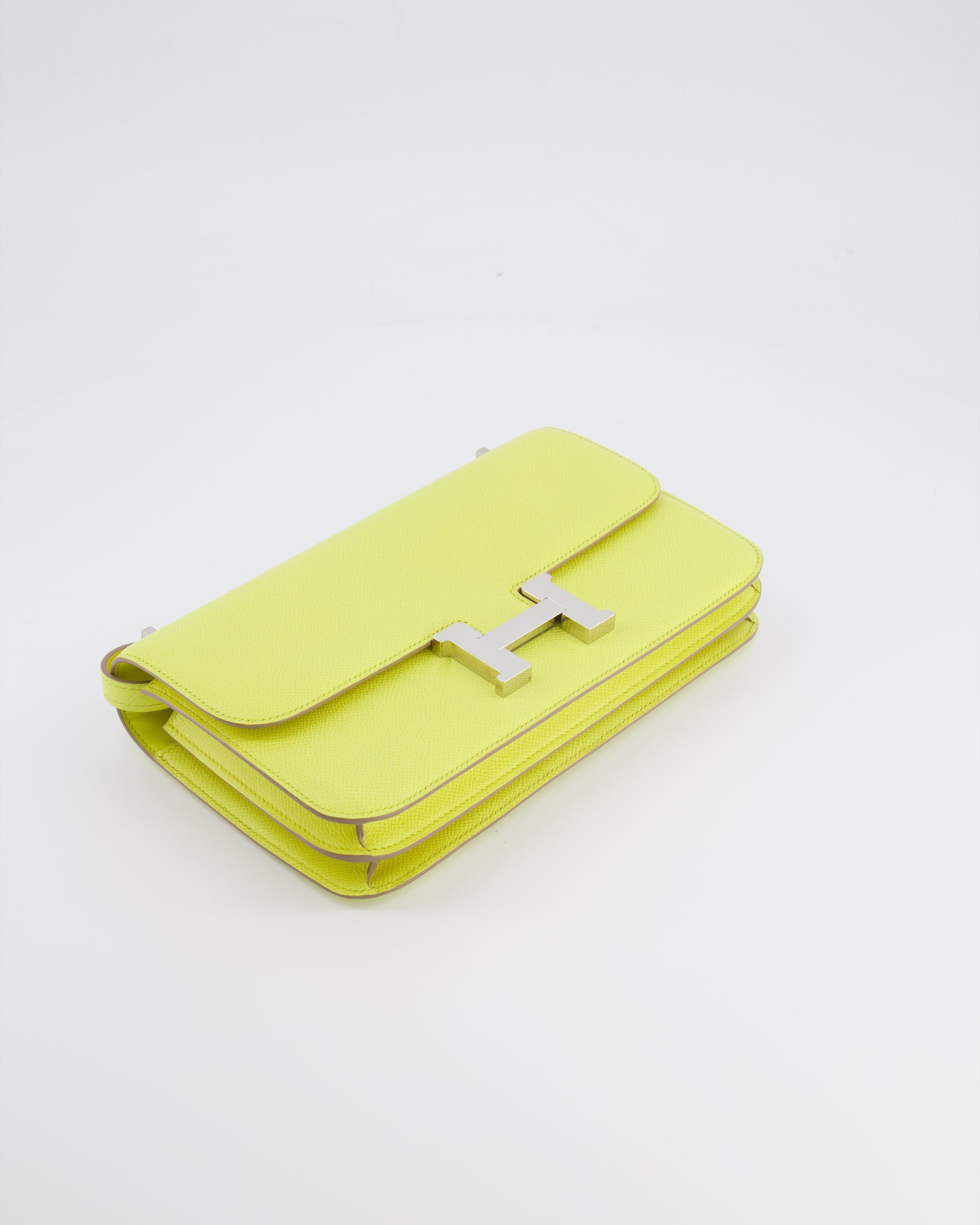 Hermès Constance Elan Bag in Jaune Soufre Epsom Leather with Palladium Hardware