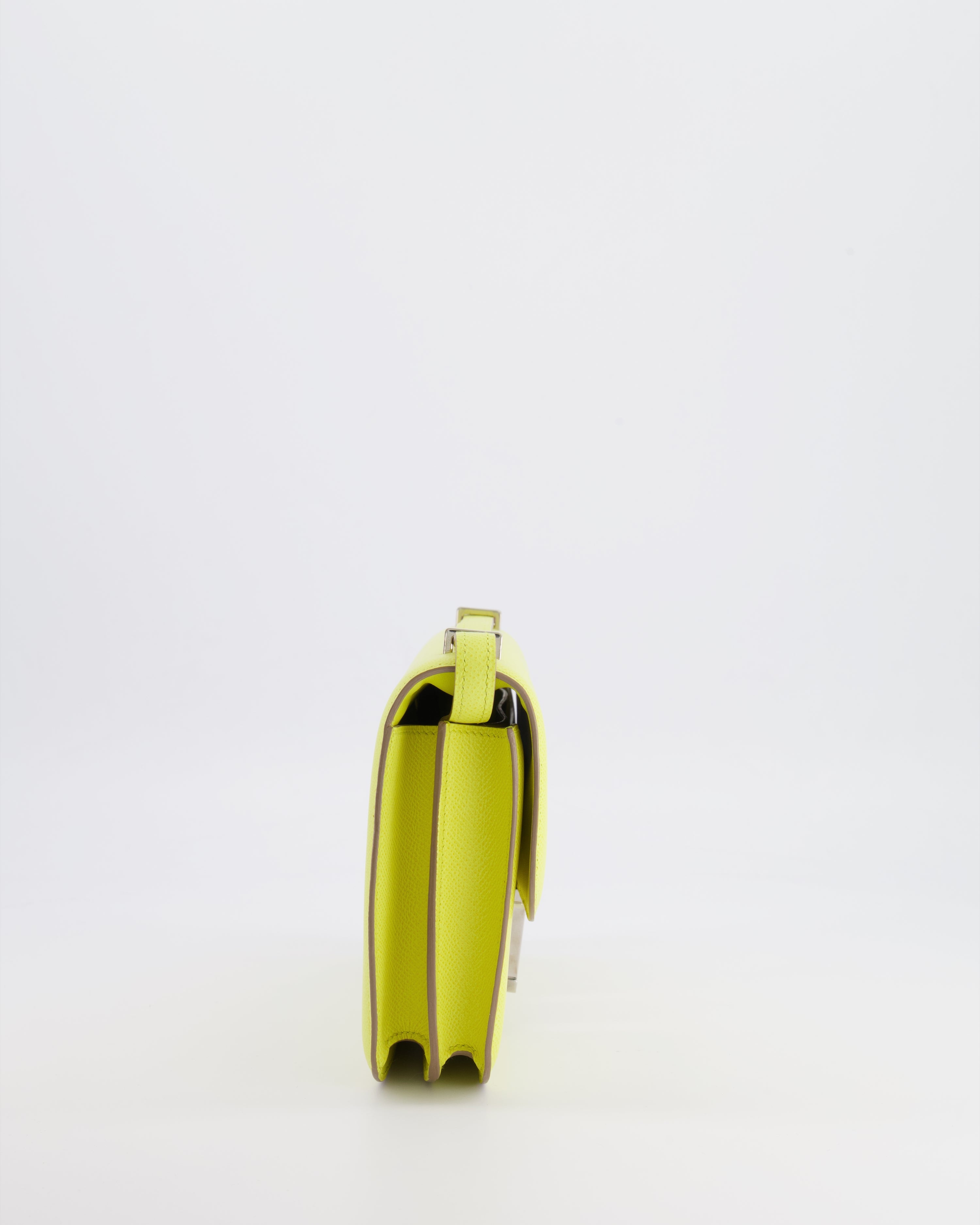 Hermès Constance Elan Bag in Jaune Soufre Epsom Leather with Palladium Hardware
