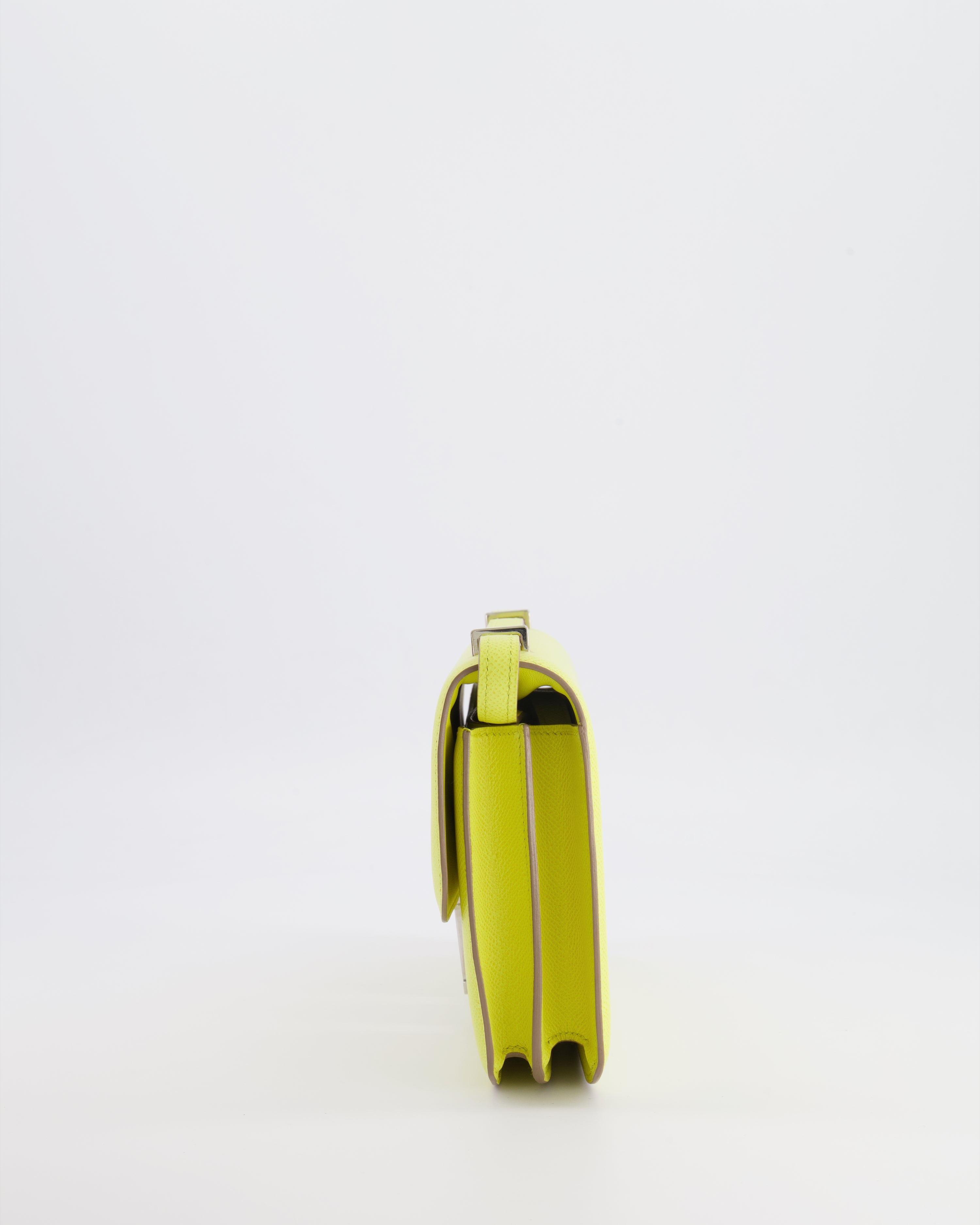 Hermès Constance Elan Bag in Jaune Soufre Epsom Leather with Palladium Hardware