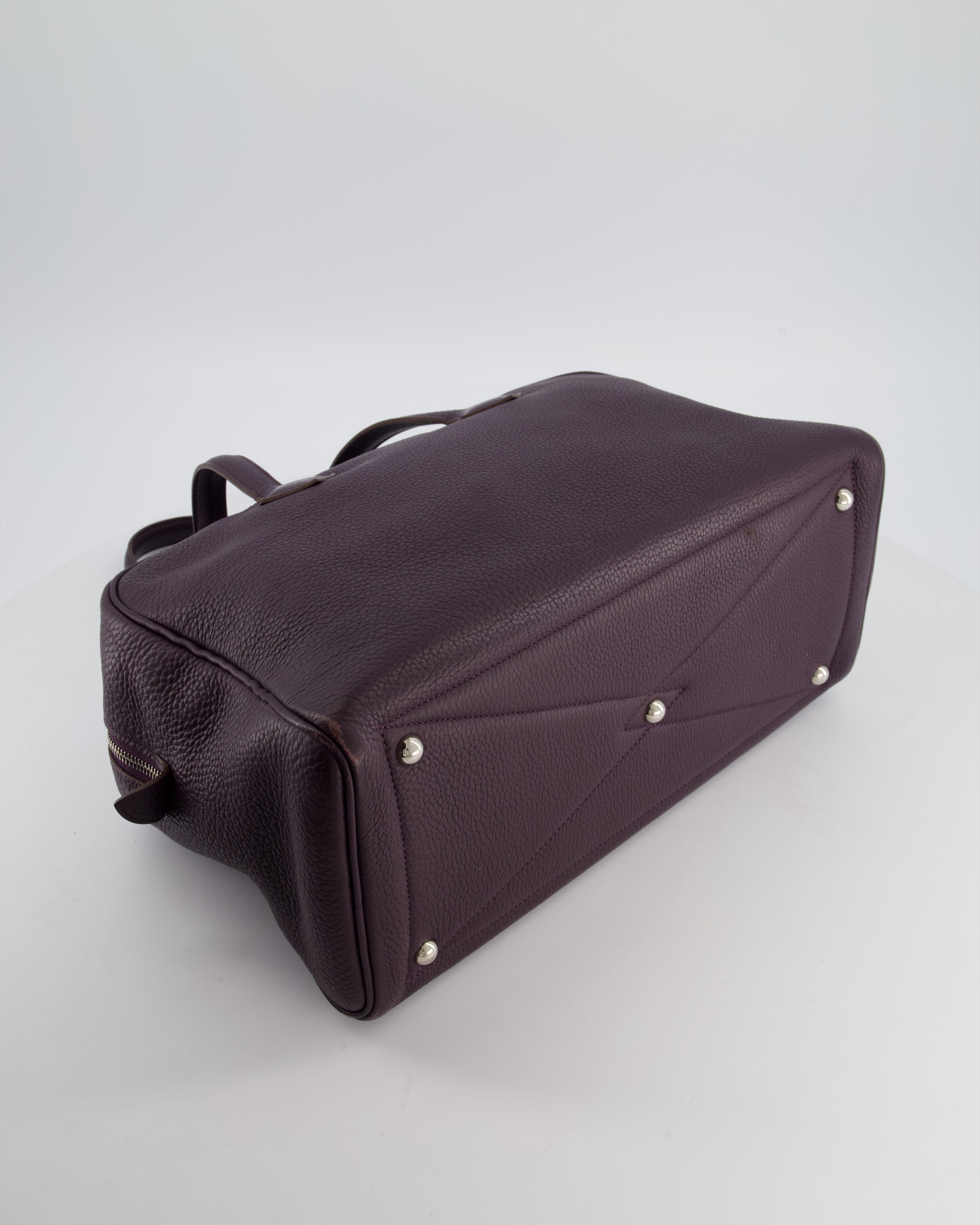 Hermès Victoria II 35cm Bag in Raisin Clemence Leather with Palladium Hardware