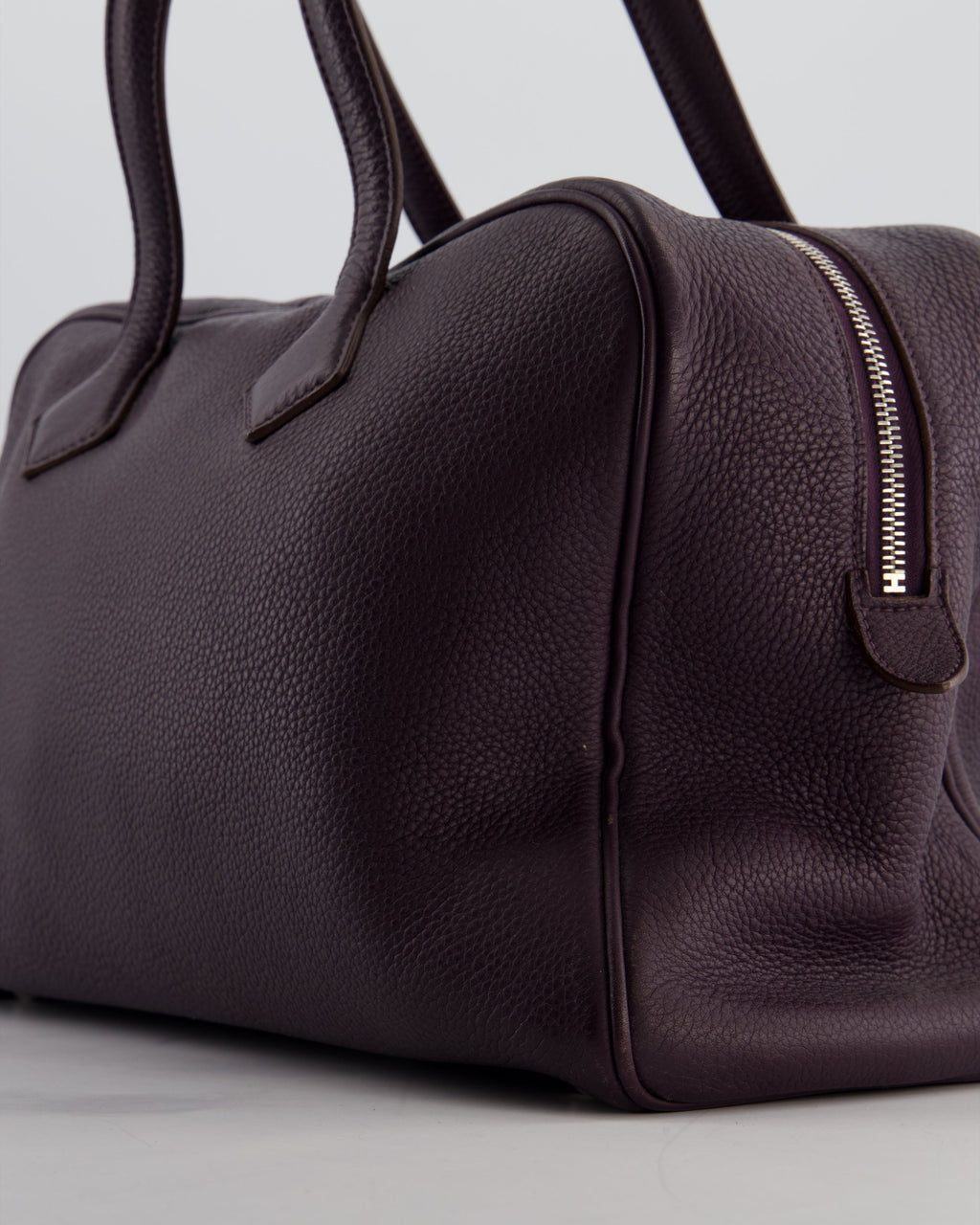 Hermès Victoria II 35cm Bag in Raisin Clemence Leather with Palladium Hardware