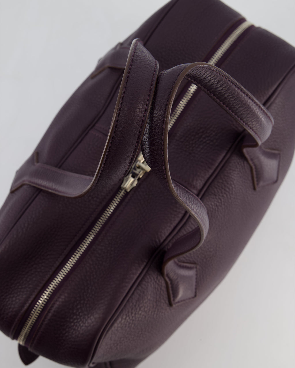 Hermès Victoria II 35cm Bag in Raisin Clemence Leather with Palladium Hardware
