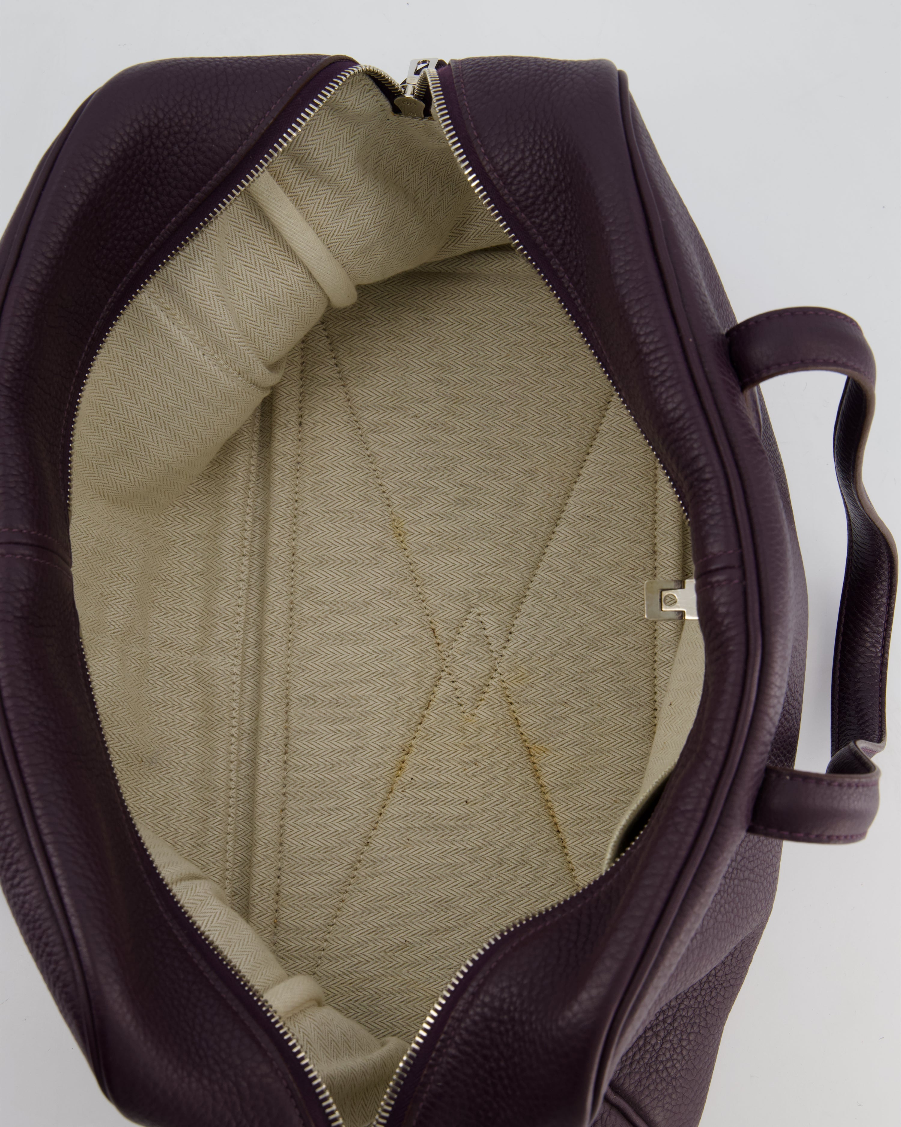Hermès Victoria II 35cm Bag in Raisin Clemence Leather with Palladium Hardware