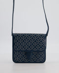 Alaïa Studded Leather Mini Shoulder Bag in Teal Leather with Silver Hardware