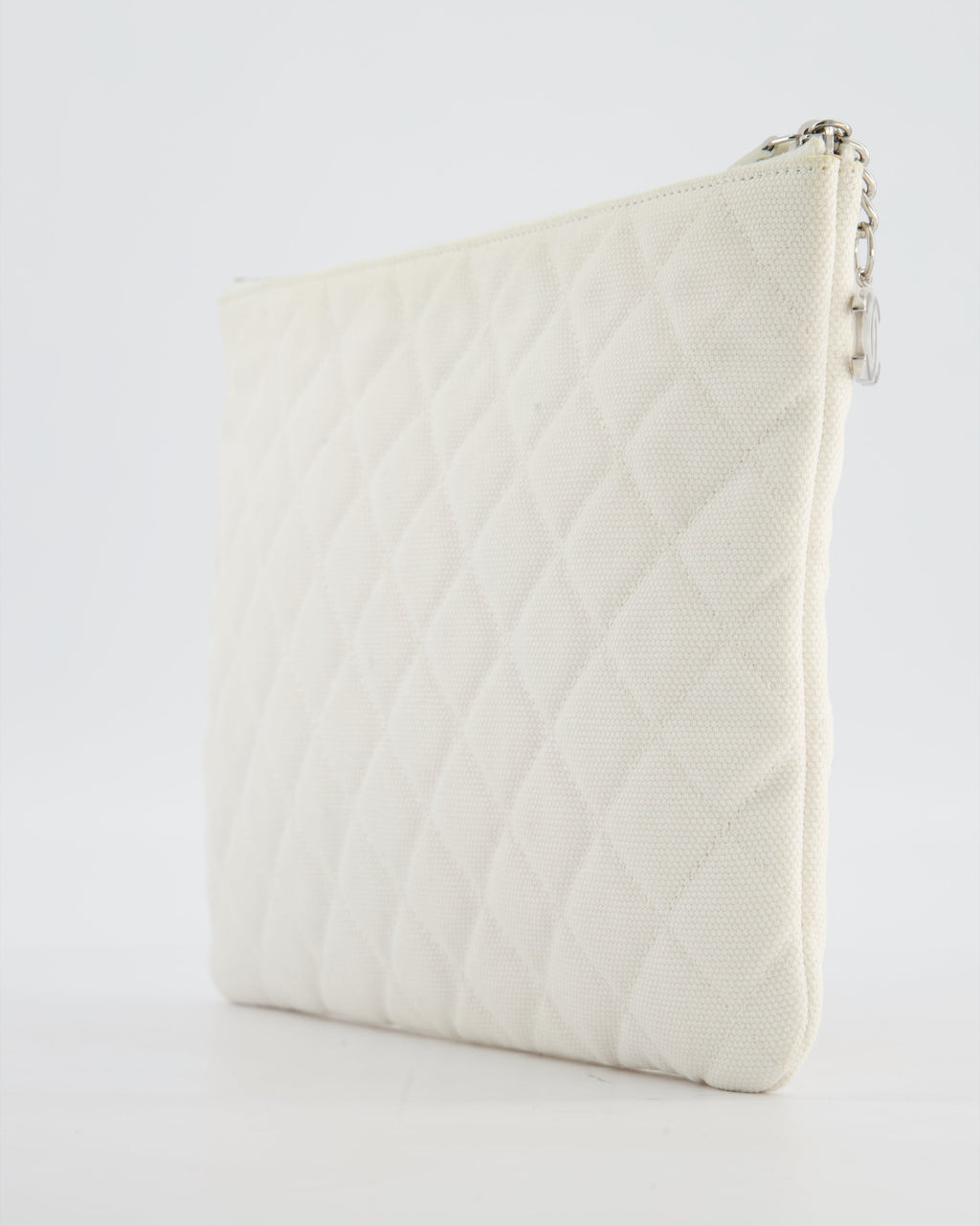 Chanel SS17 Coco Cuba White Pouch in Canvas with CC Logo