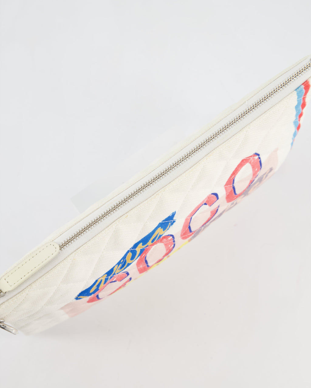 Chanel SS17 Coco Cuba White Pouch in Canvas with CC Logo