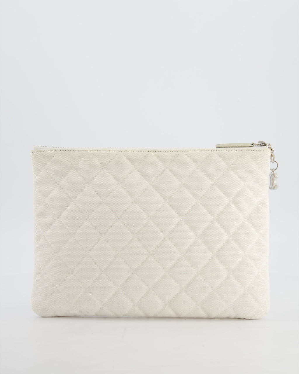 Chanel SS17 Coco Cuba White Pouch in Canvas with CC Logo